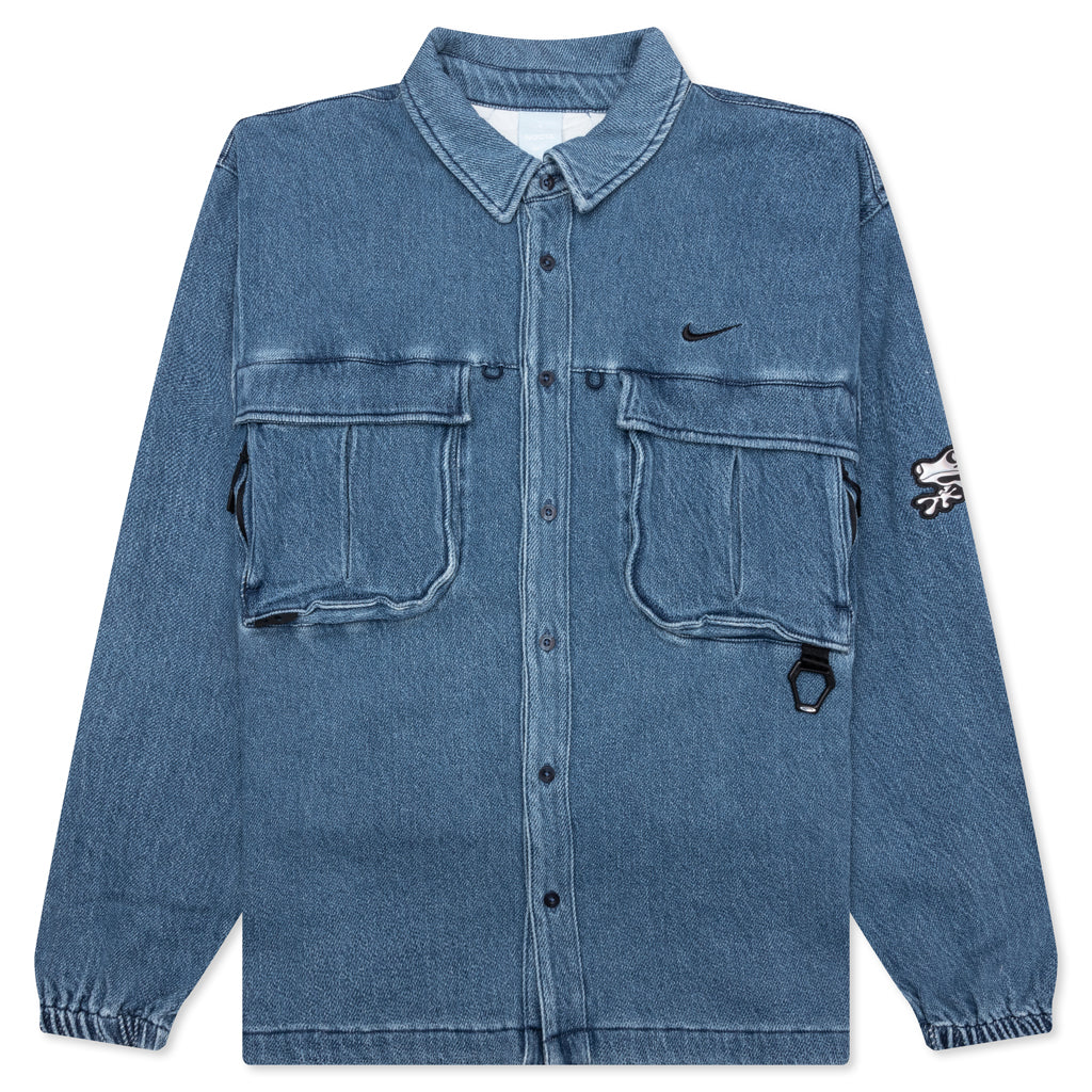 Nrg Opal Denim Button Down French Blue Nike оригінал – Купити в Україні – боковий вид