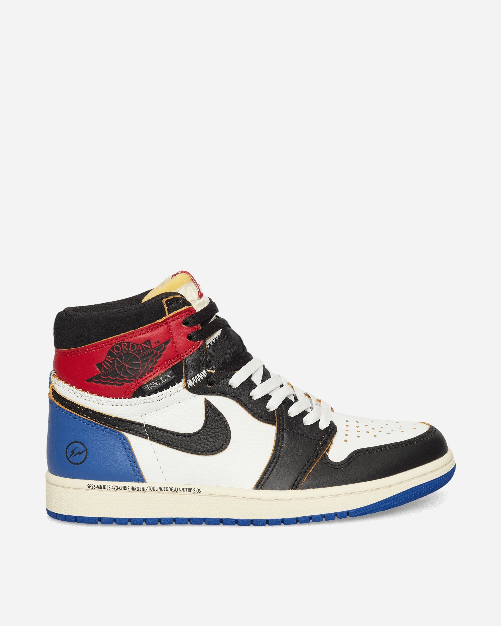 Оригінальна Union X Fragment Air Jordan 1 Sneakers Black Nike – боковий вид