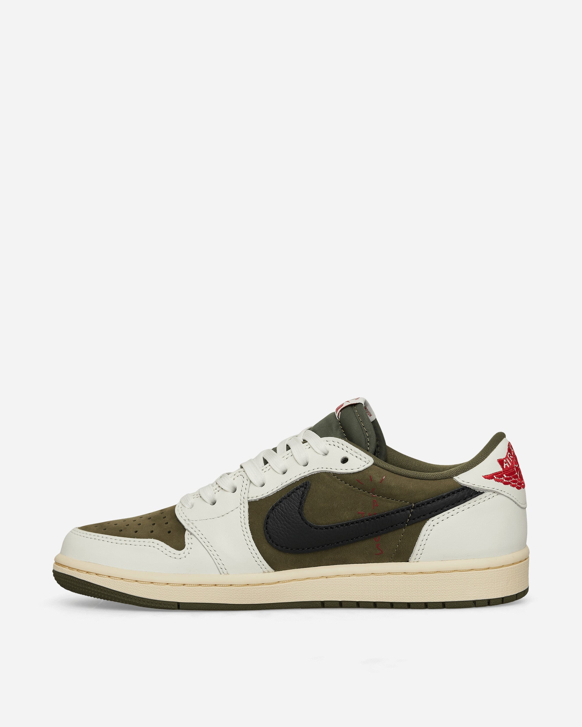 Оригінальна Travis Scott Air Jordan 1 Low Sneakers Medium Olive Nike – детальний вид