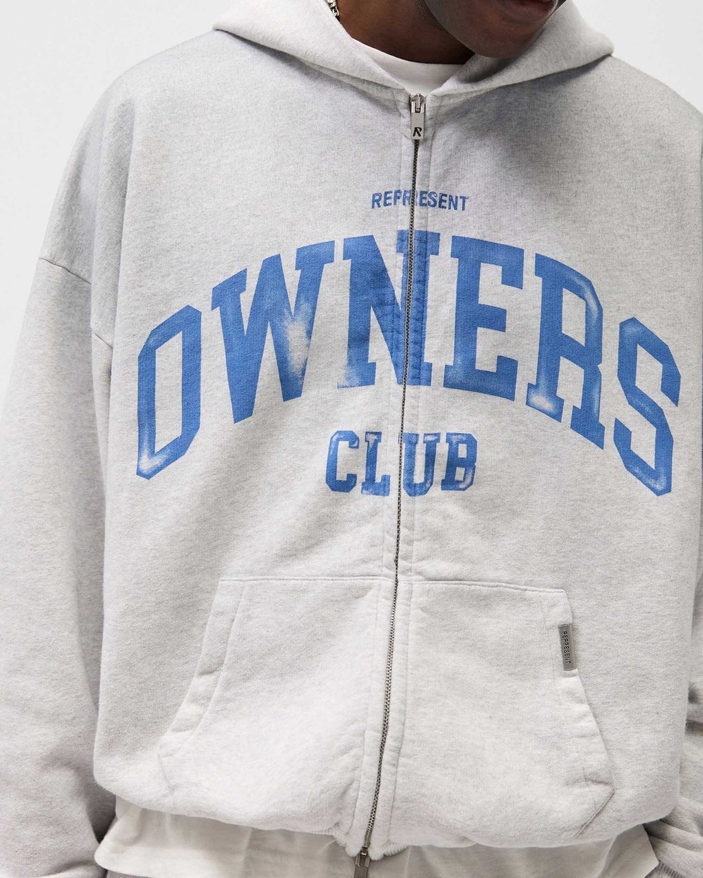 Owners Club Sprayed Ice Grey Marl Zip Through Hoodie Represent оригінал – Купити в Україні – детальний вид