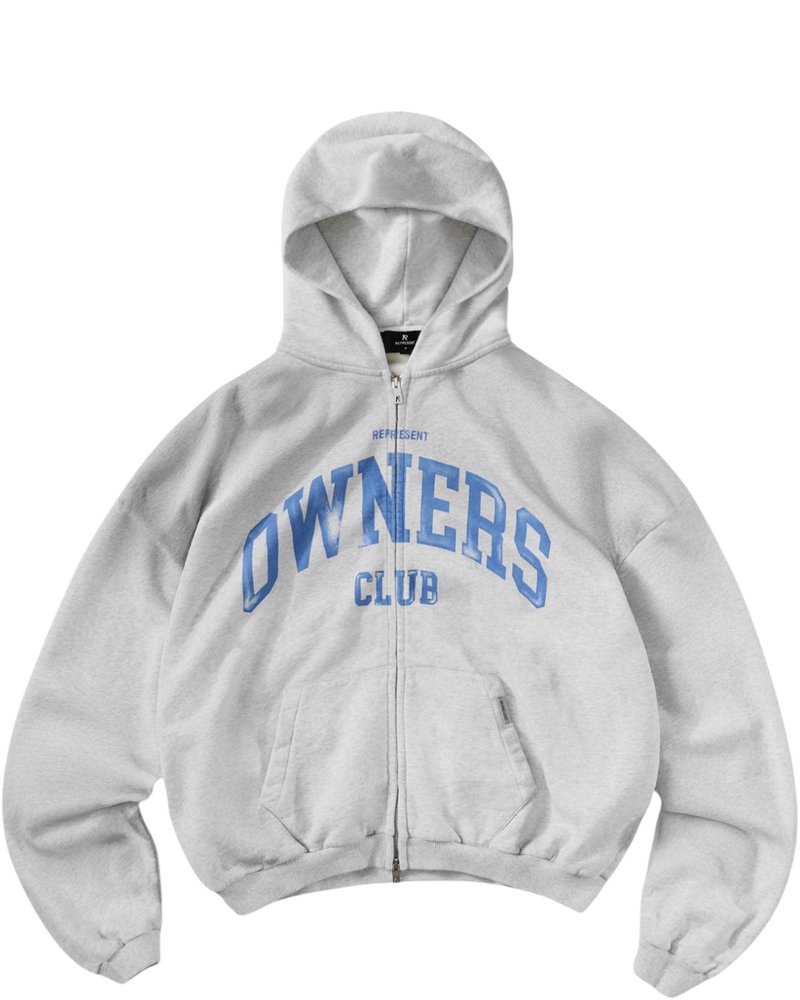 Owners Club Sprayed Ice Grey Marl Zip Through Hoodie Represent оригінал – Купити в Україні
