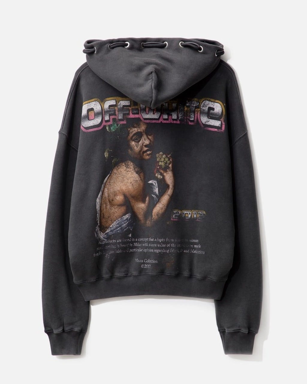 Bacchus Double String Popover Hoodie Off-white оригінал – Купити в Україні – вид ззаду