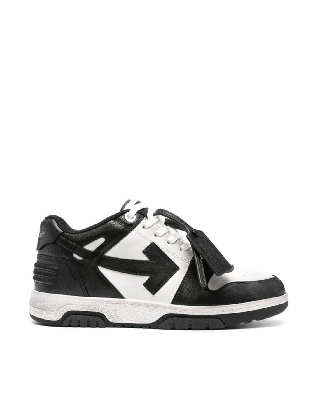 Out Of Office Black Vintage Leather Off-white оригінал – Купити в Україні – боковий вид - OFF-WHITE