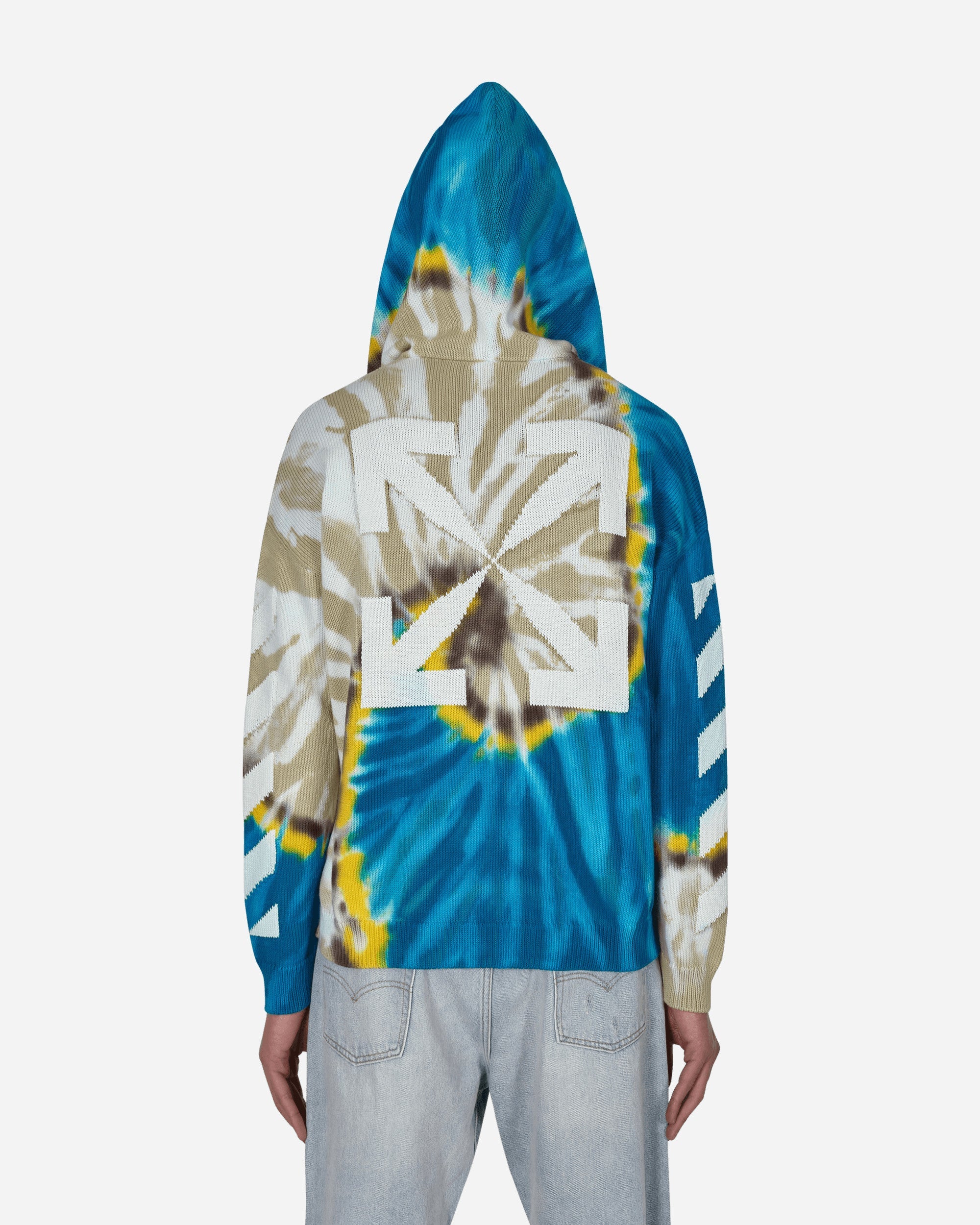 Diag Tie Dye Knit Hoodie Blue Off-white – Гарантія оригінальності – детальний вид