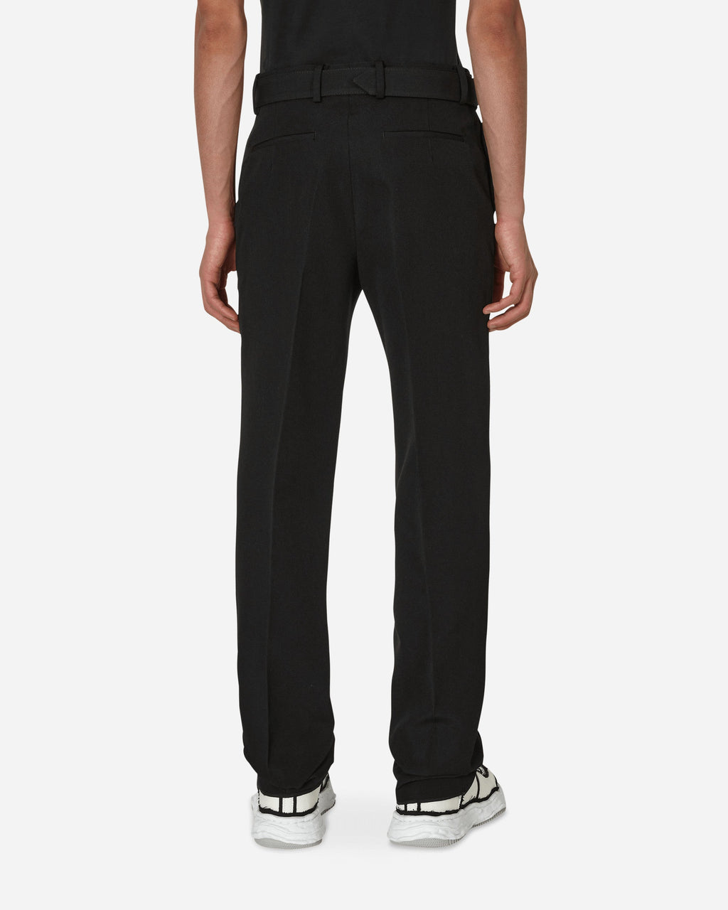 Оригінальна Buckle Dry Wool Slim Pants Black Off-white – детальний вид