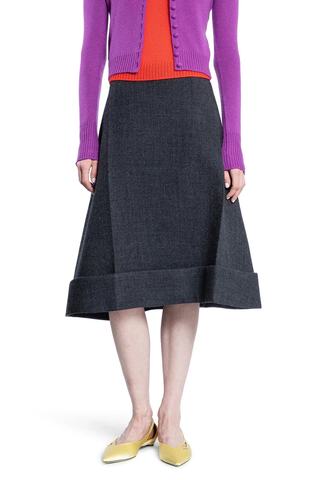 Vintage-Look Rush Stitch MIDI-Skirt Prada оригінал – Купити в Україні – боковий вид