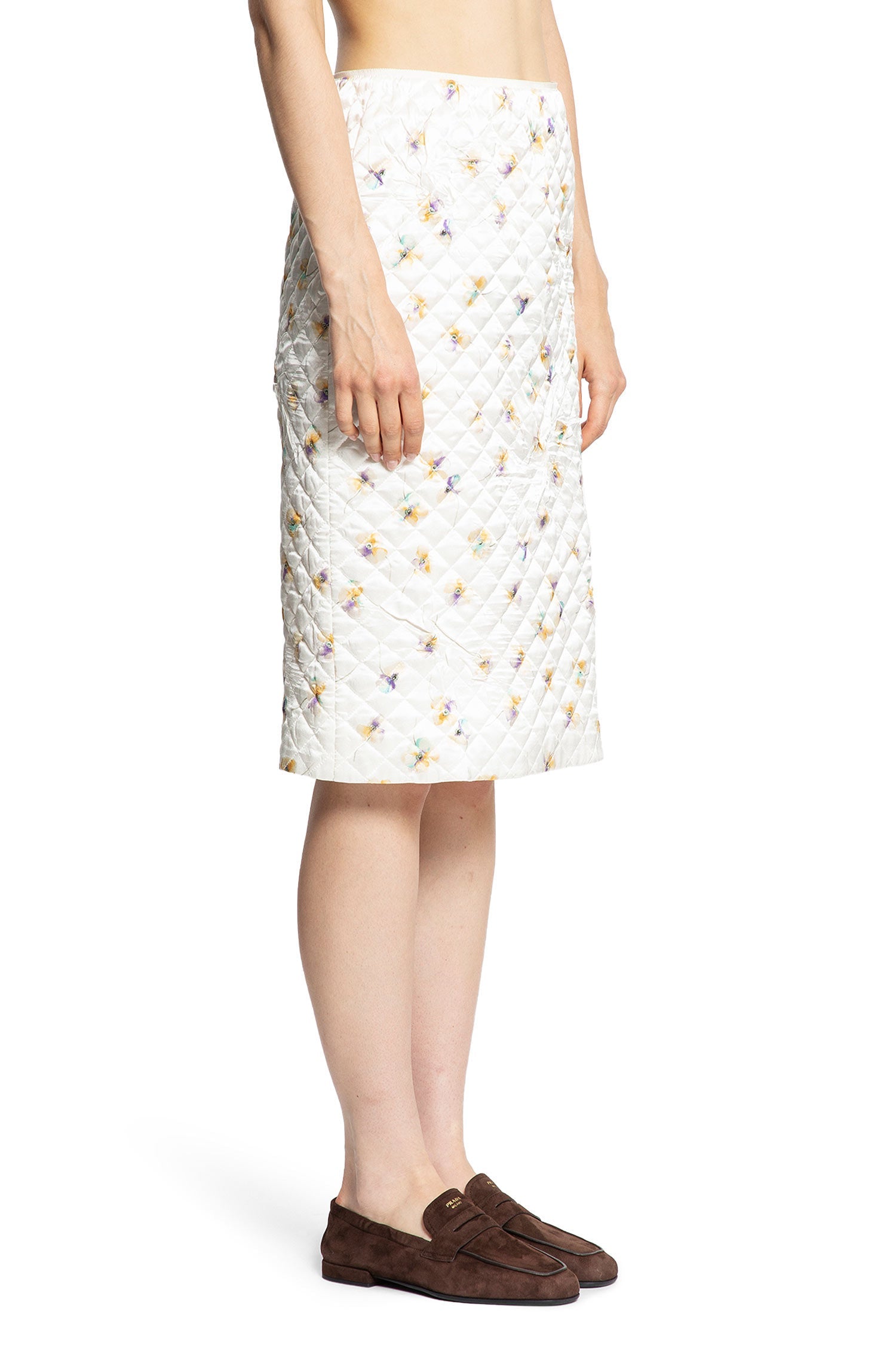 Quilted Floral Print MIDI Skirt Prada – Гарантія оригінальності – детальний вид