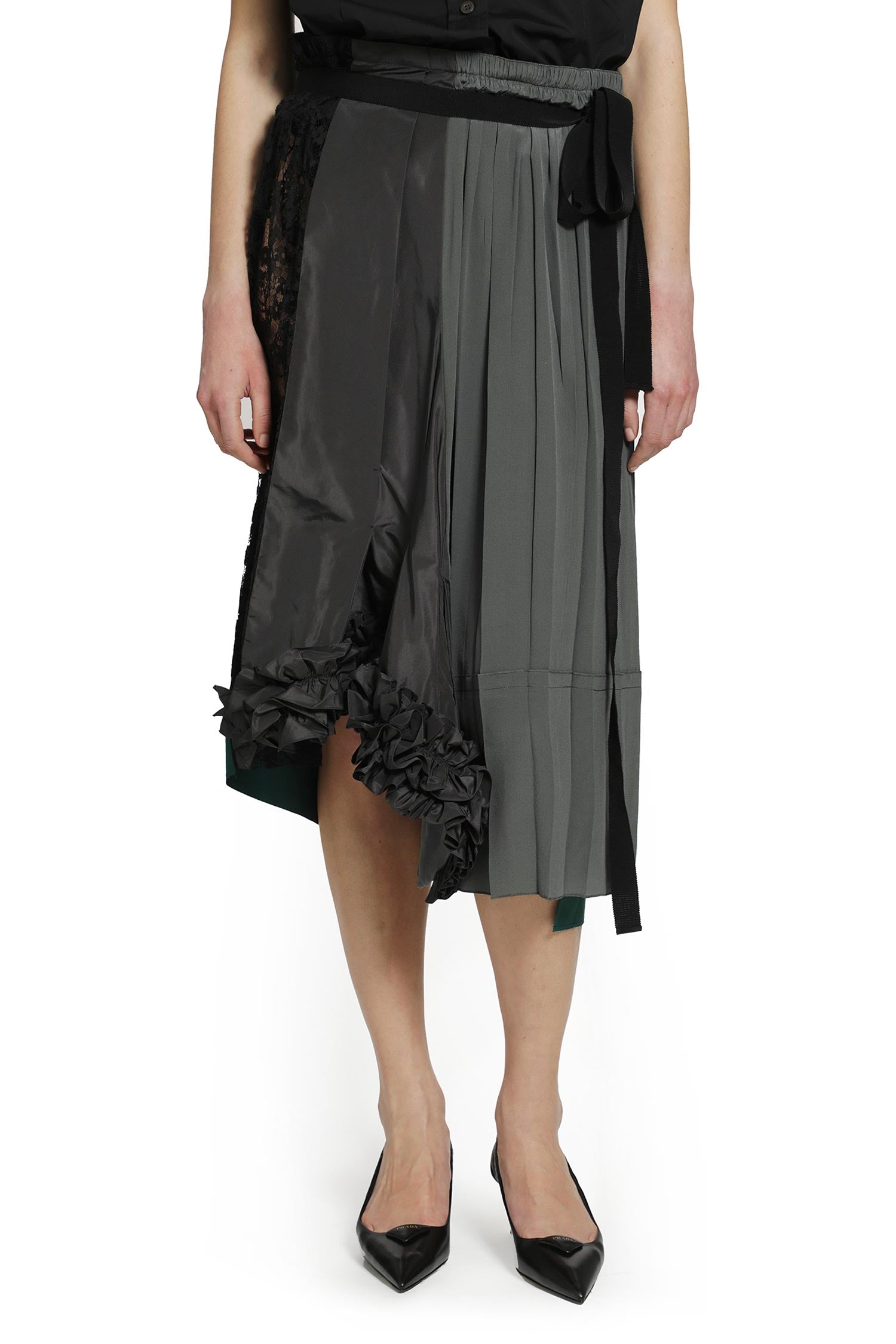 Оригінальна Technical Taffeta Patchwork Skirt Prada – боковий вид