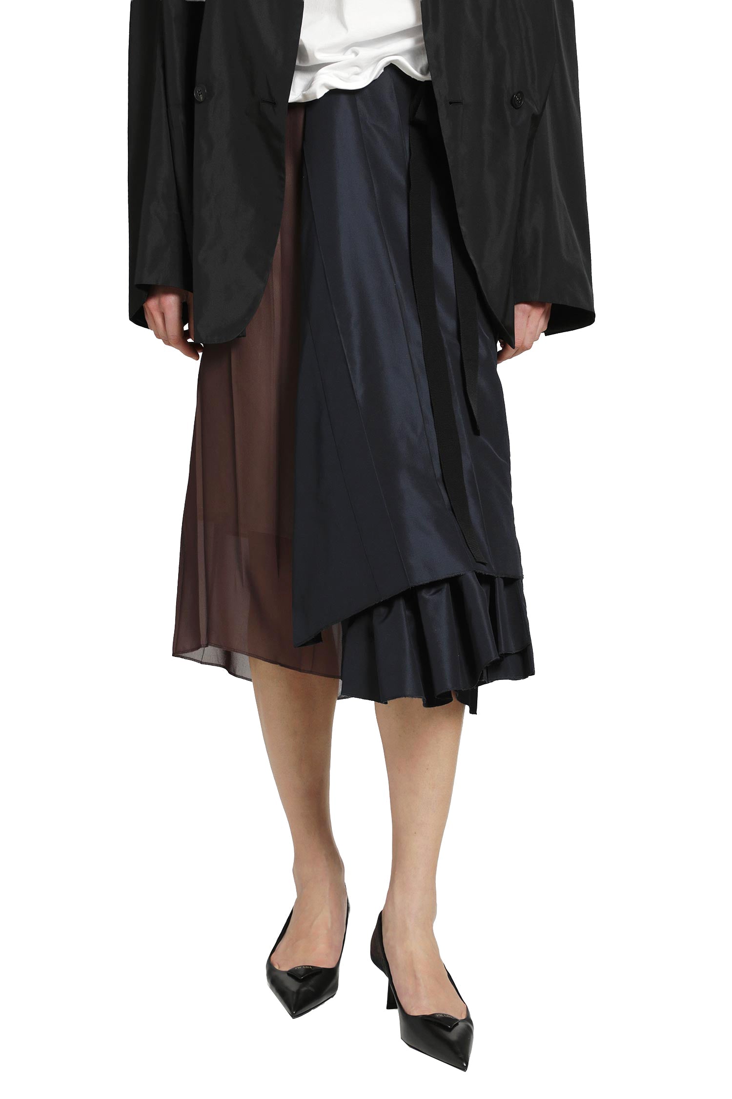Оригінальна Faille Patchwork Skirt Prada – боковий вид