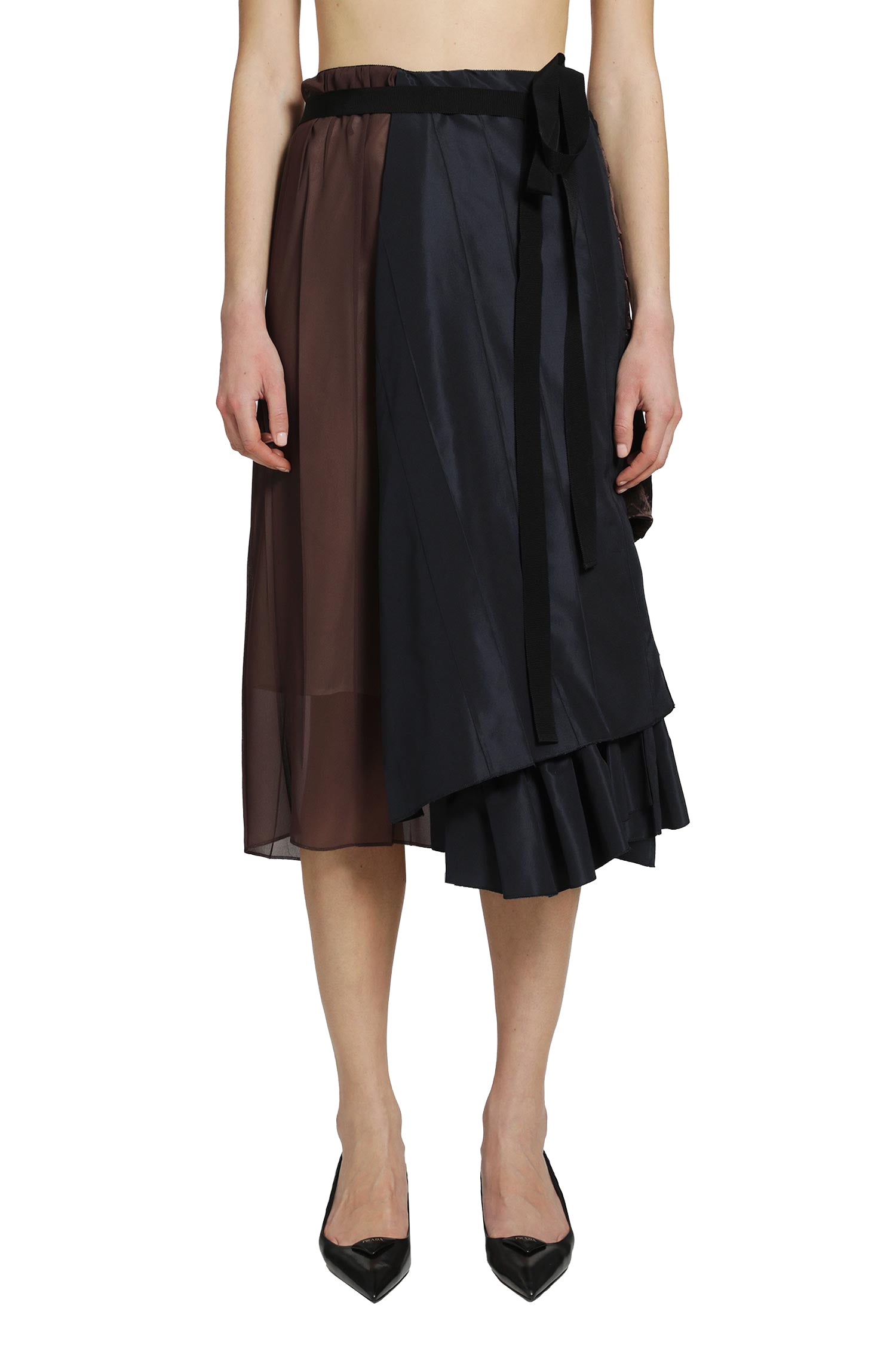 Оригінальна Faille Patchwork Skirt Prada – вид ззаду