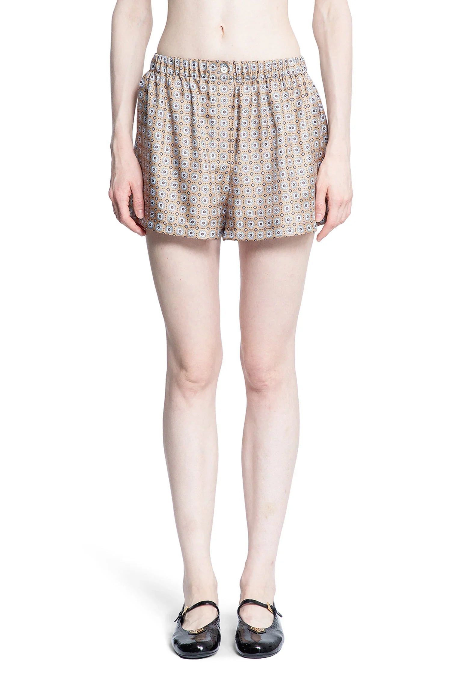 Printed Silk Twill Shorts Prada оригінал – Купити в Україні – вид ззаду