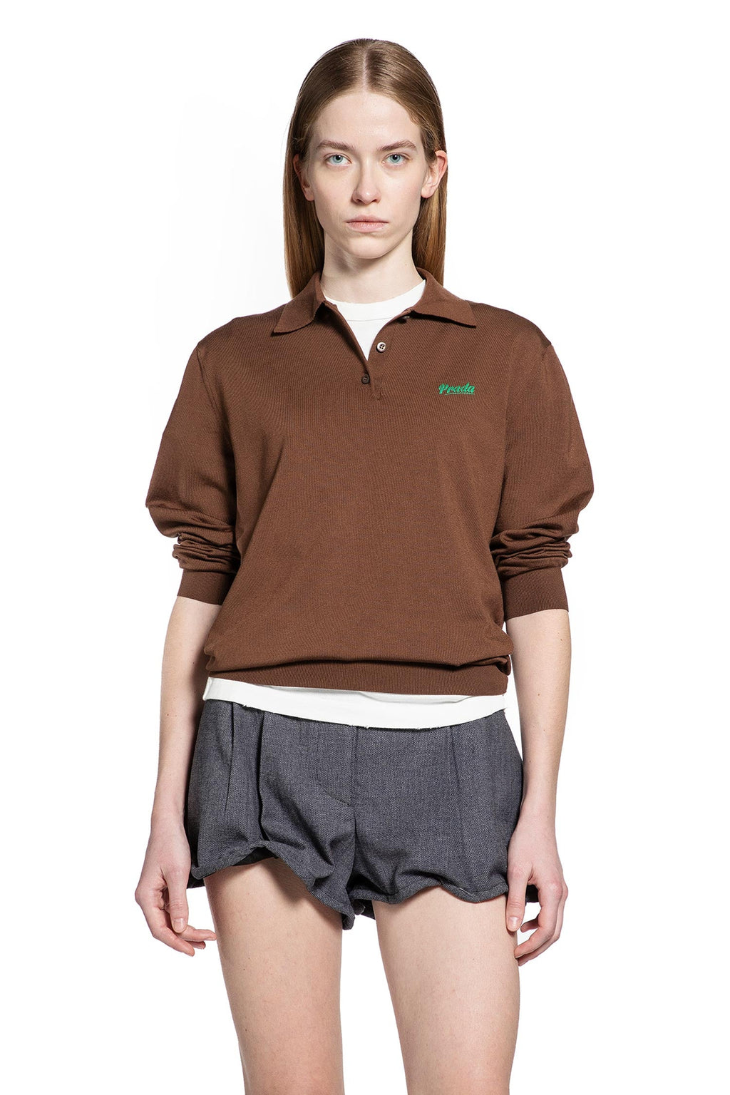 Silk Long Sleeve Polo Prada оригінал – Купити в Україні – боковий вид