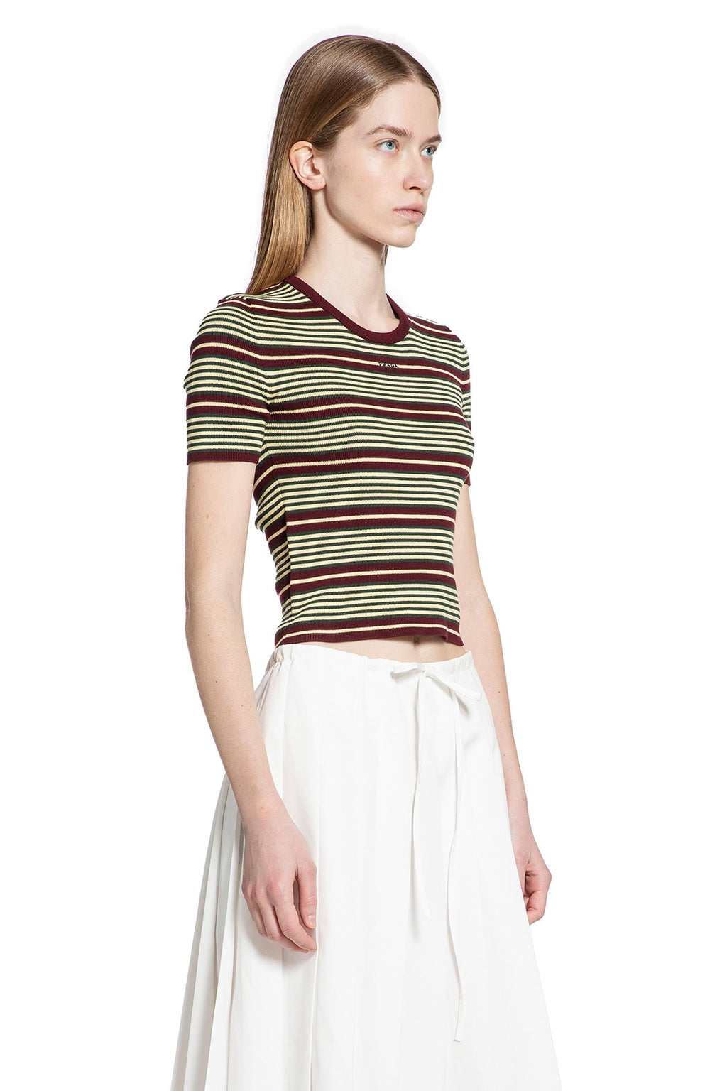 Оригінальна Striped Cotton T-Shirt Prada – детальний вид