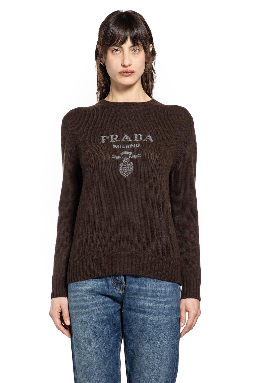 Cashmere Wool Logo Sweater Prada – Гарантія оригінальності – боковий вид