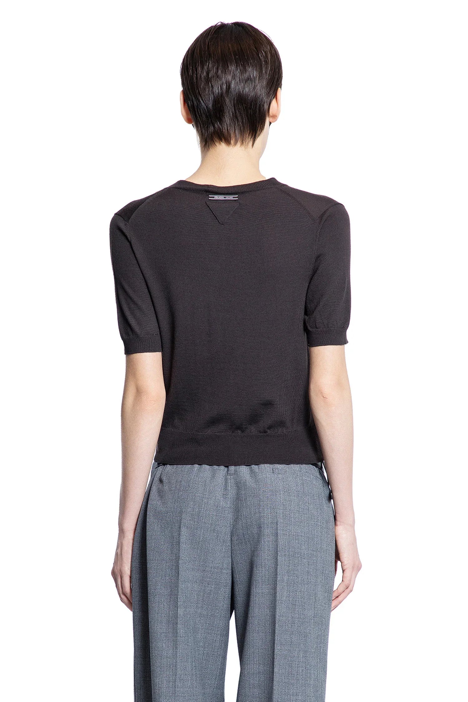 V-Neck Wool Short Sleeve Sweater Prada – Гарантія оригінальності – збільшений вид