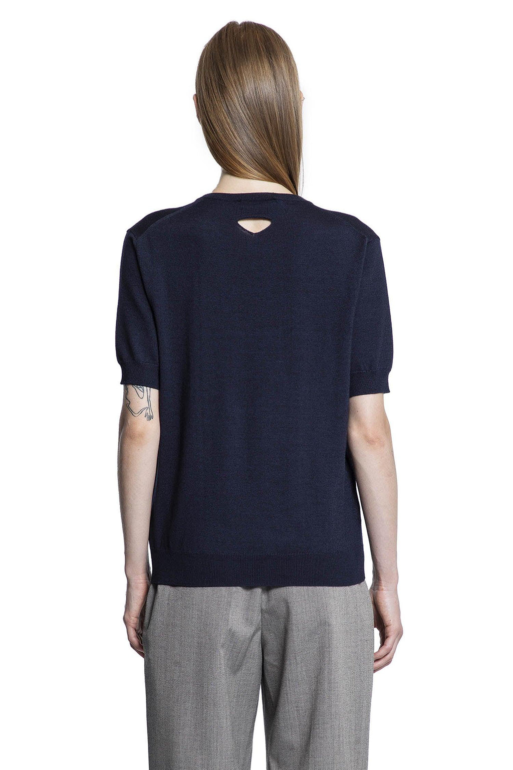 Оригінальна Wool Short Sleeve Crewneck Sweater Prada – збільшений вид