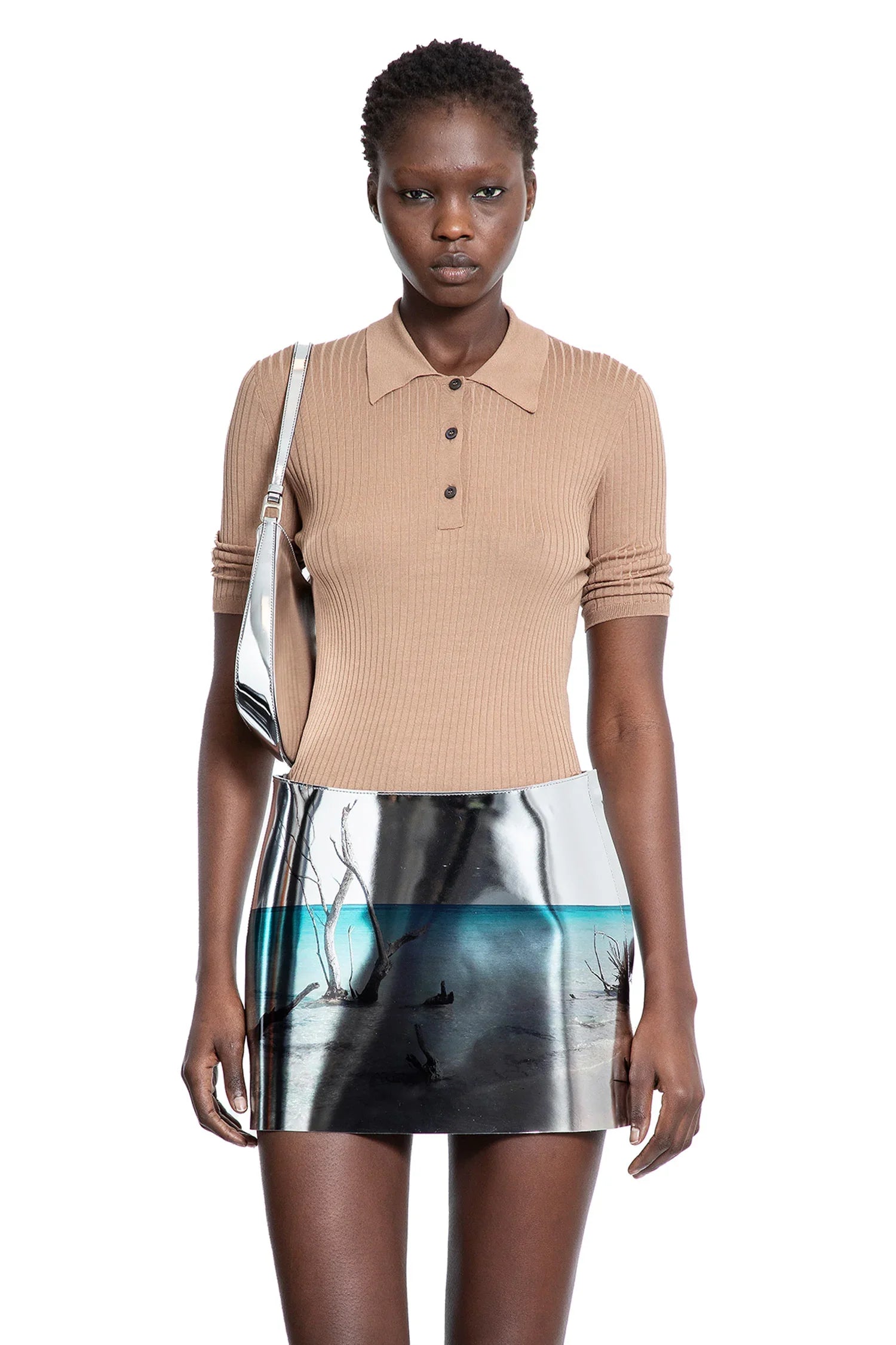 Cotton Polo Shirt Prada – Гарантія оригінальності – боковий вид