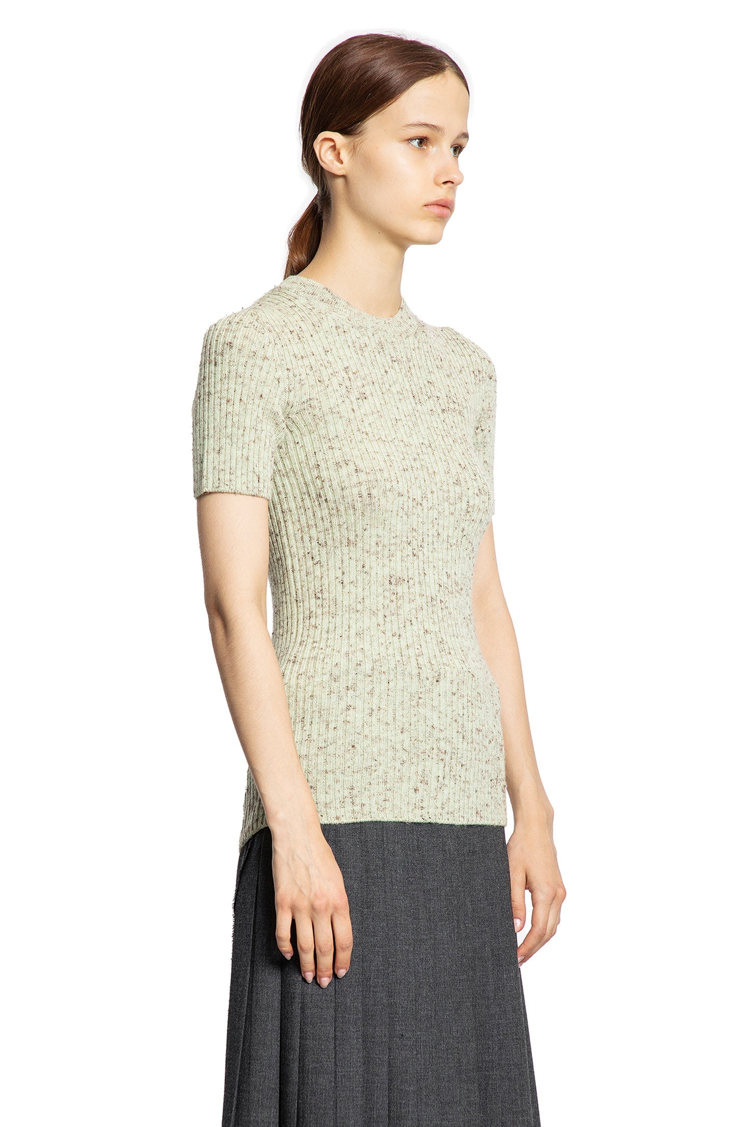 Wool Linen Short Sleeve Sweater Prada – Гарантія оригінальності – детальний вид