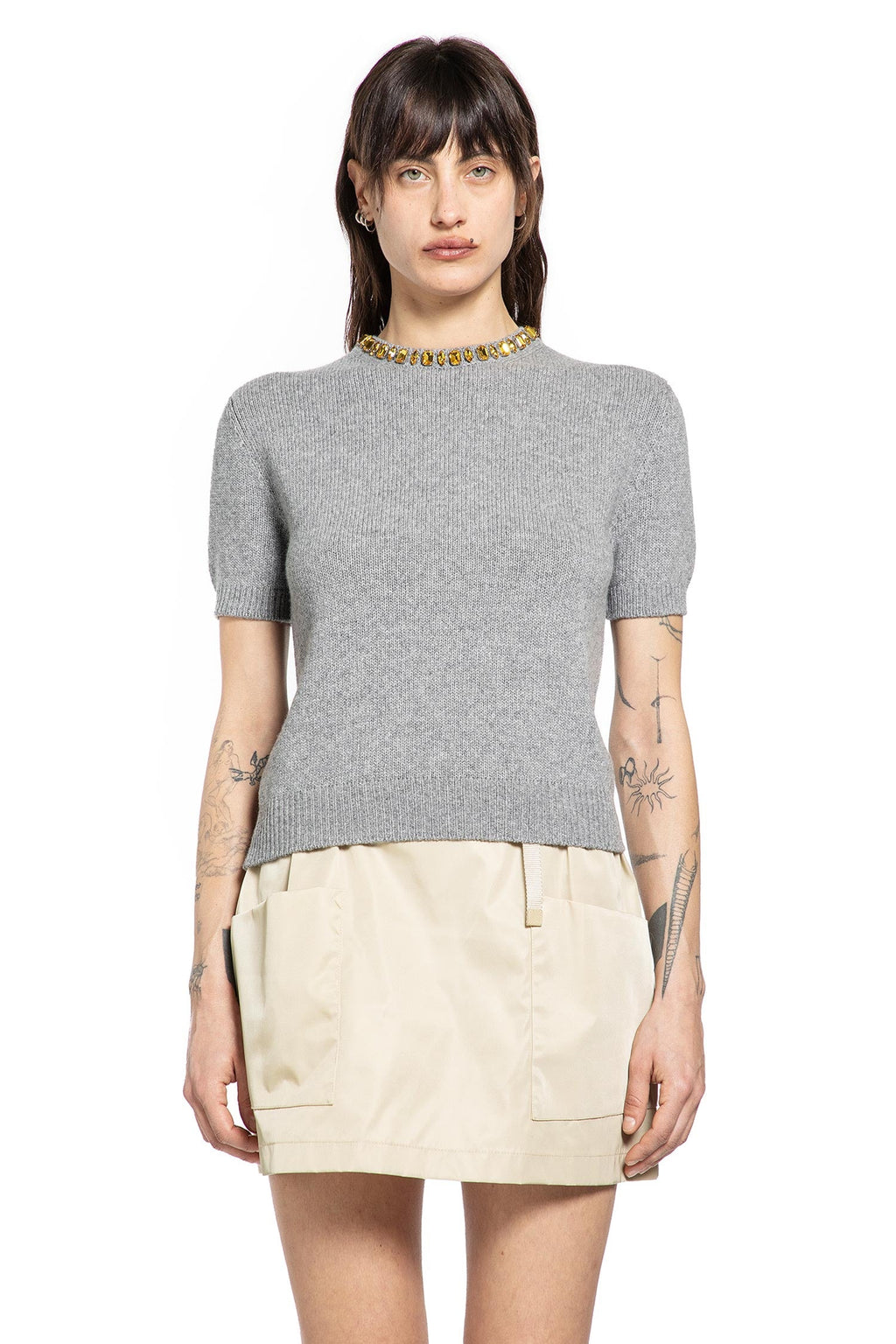 Wool Cashmere Short Sleeve Sweater Prada оригінал – Купити в Україні – боковий вид