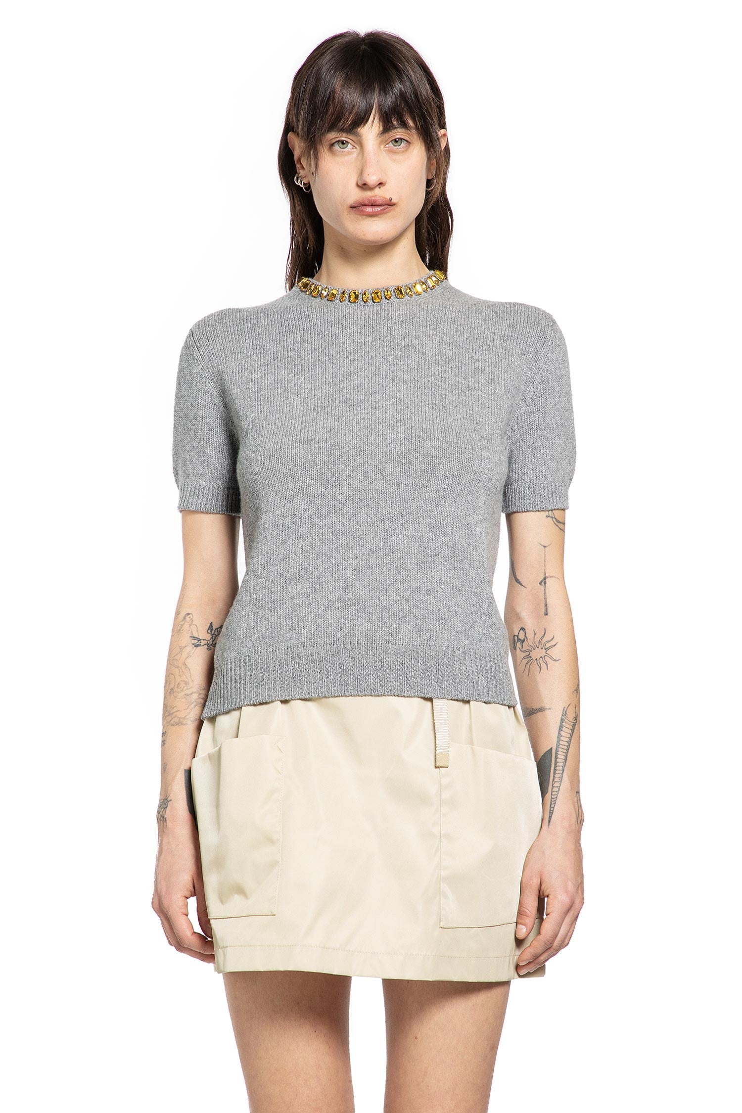 Wool Cashmere Short Sleeve Sweater Prada оригінал – Купити в Україні – боковий вид