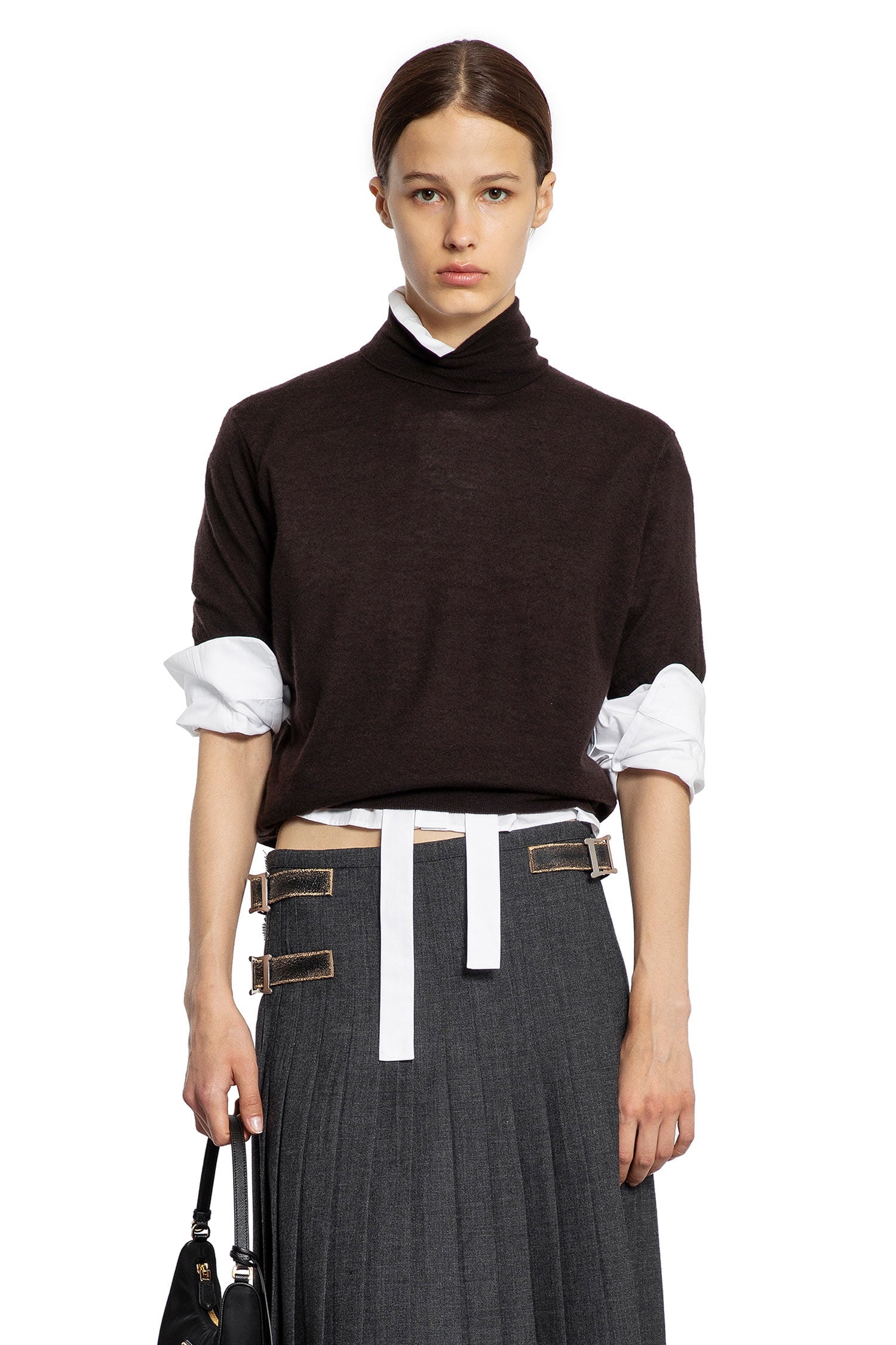 Cashmere Short Sleeve Turtleneck Prada оригінал – Купити в Україні – боковий вид