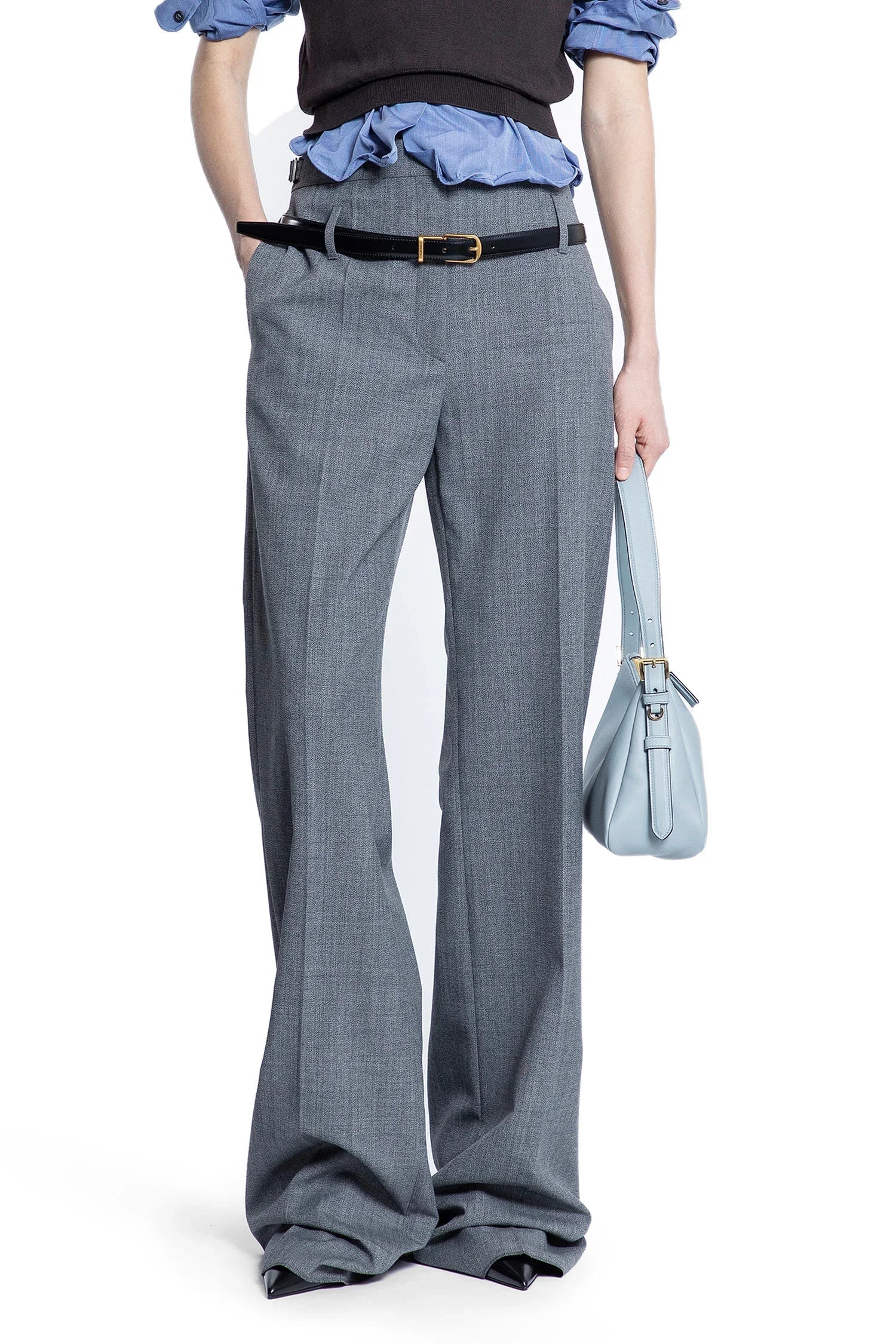 Technical Wool Pants With Belt Prada оригінал – Купити в Україні – боковий вид