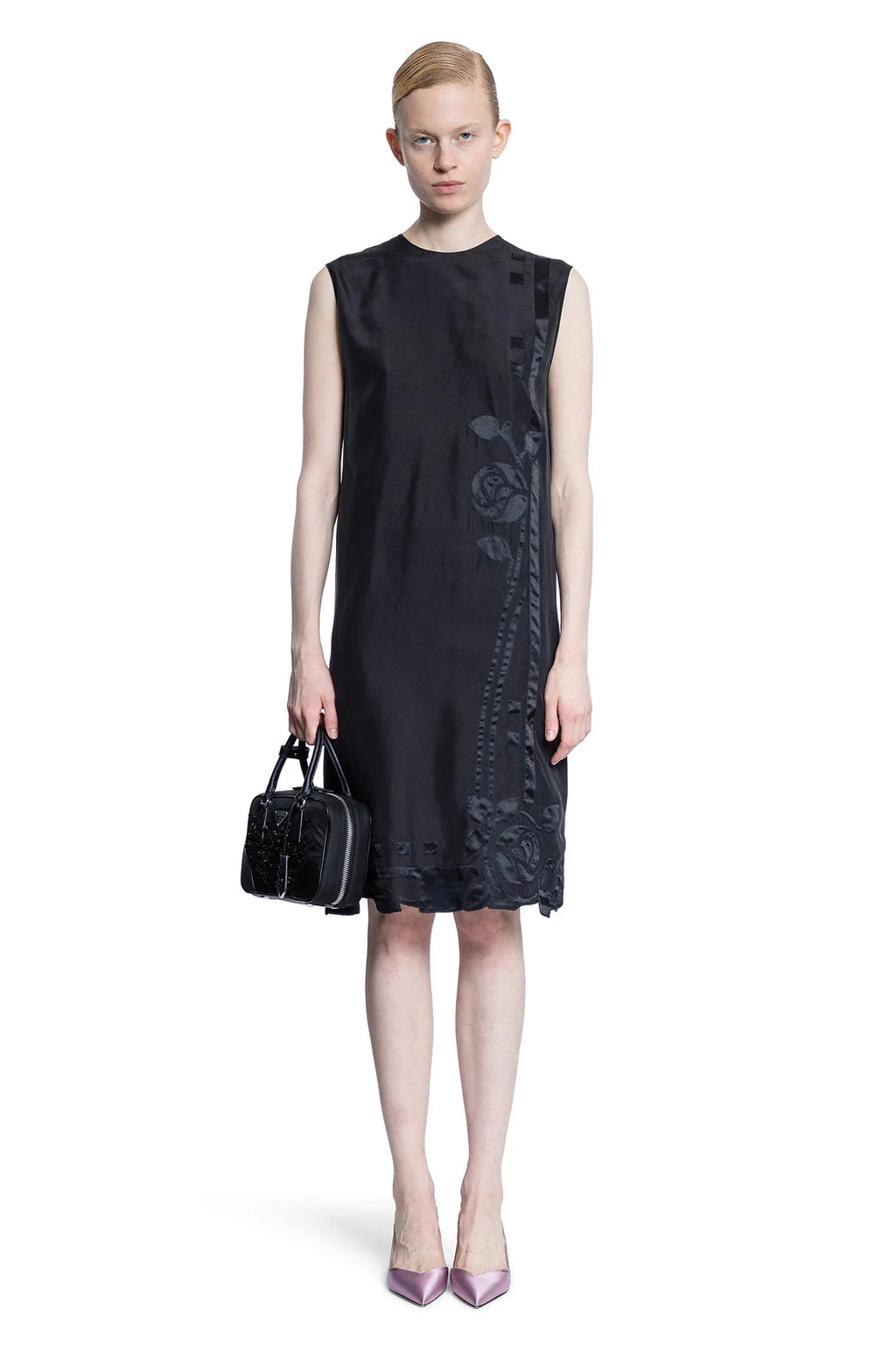 Habotai Embroidery Dress Prada – Гарантія оригінальності – боковий вид
