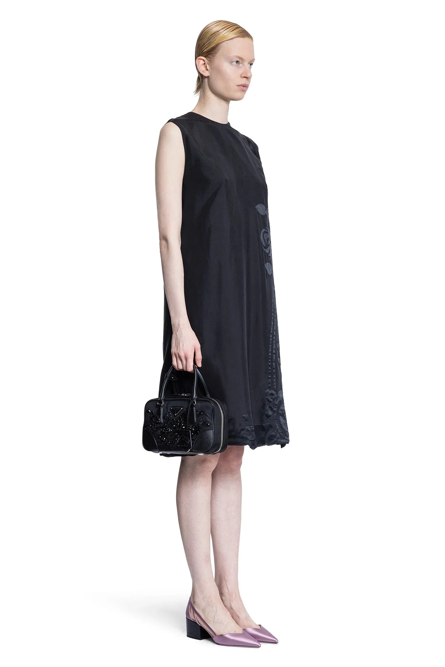 Habotai Embroidery Dress Prada – Гарантія оригінальності – вид ззаду