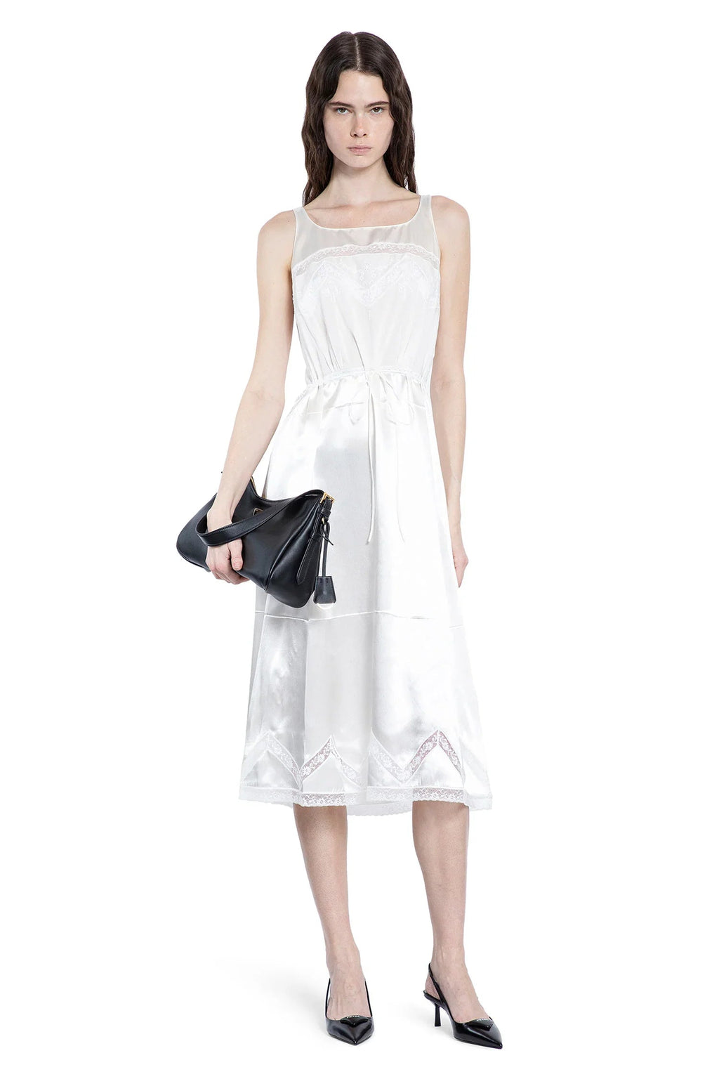 Embroidered Old Batiste Dress Prada – Гарантія оригінальності – боковий вид