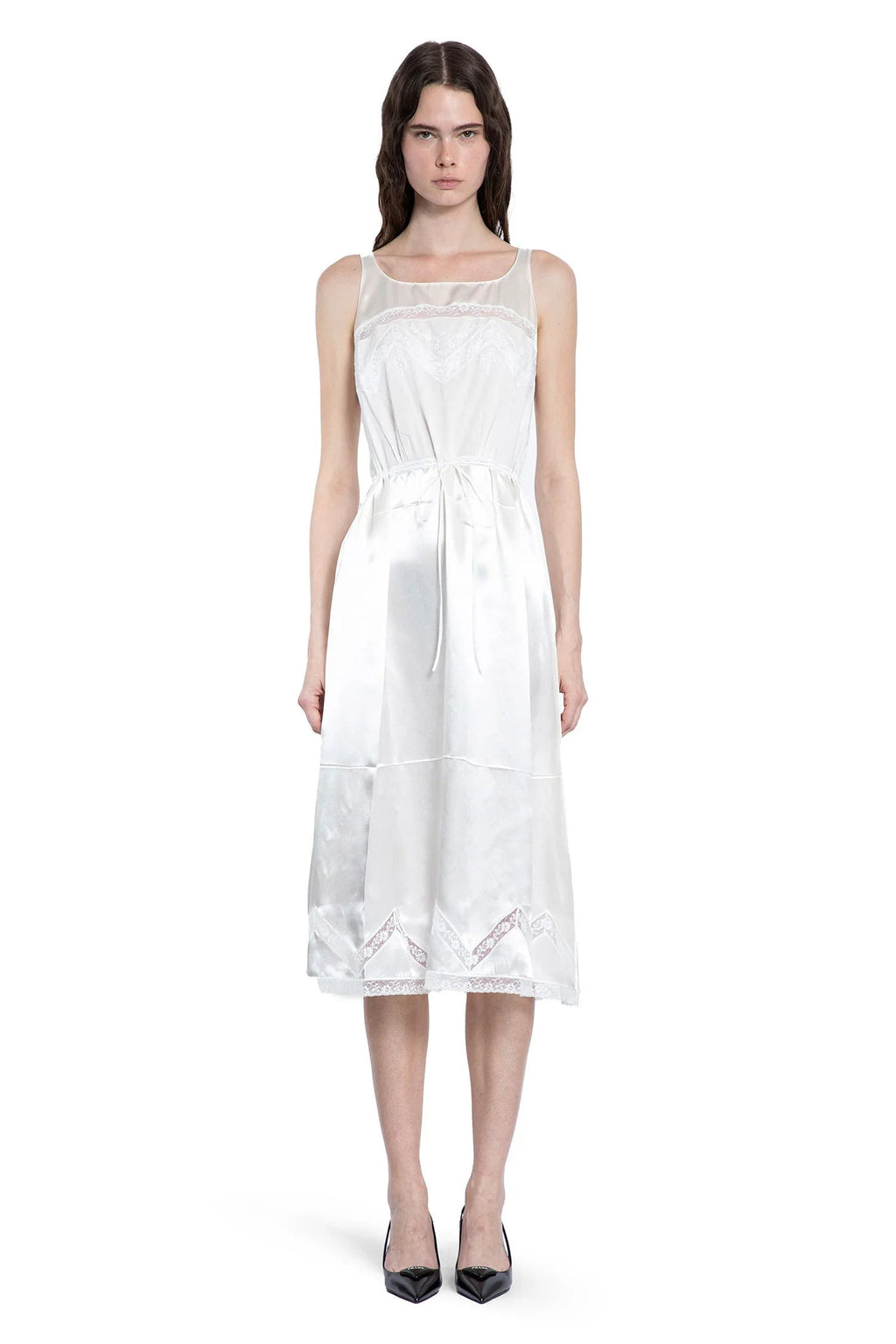 Embroidered Old Batiste Dress Prada – Гарантія оригінальності – вид ззаду