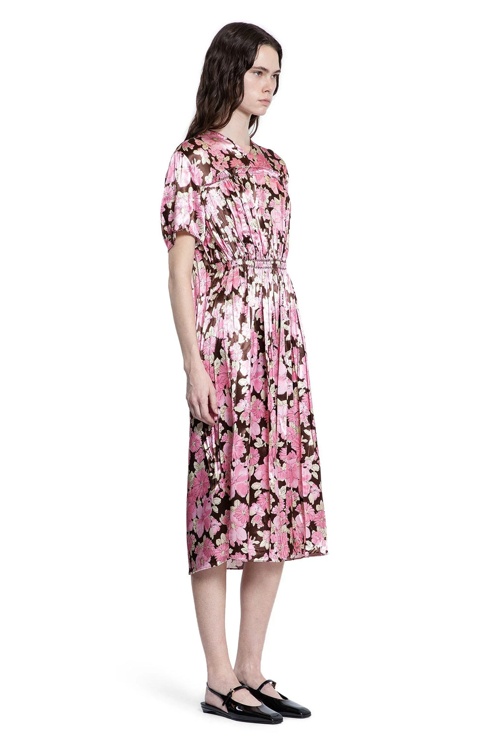 Embroidered Satin MIDI Dress Prada – Гарантія оригінальності – детальний вид