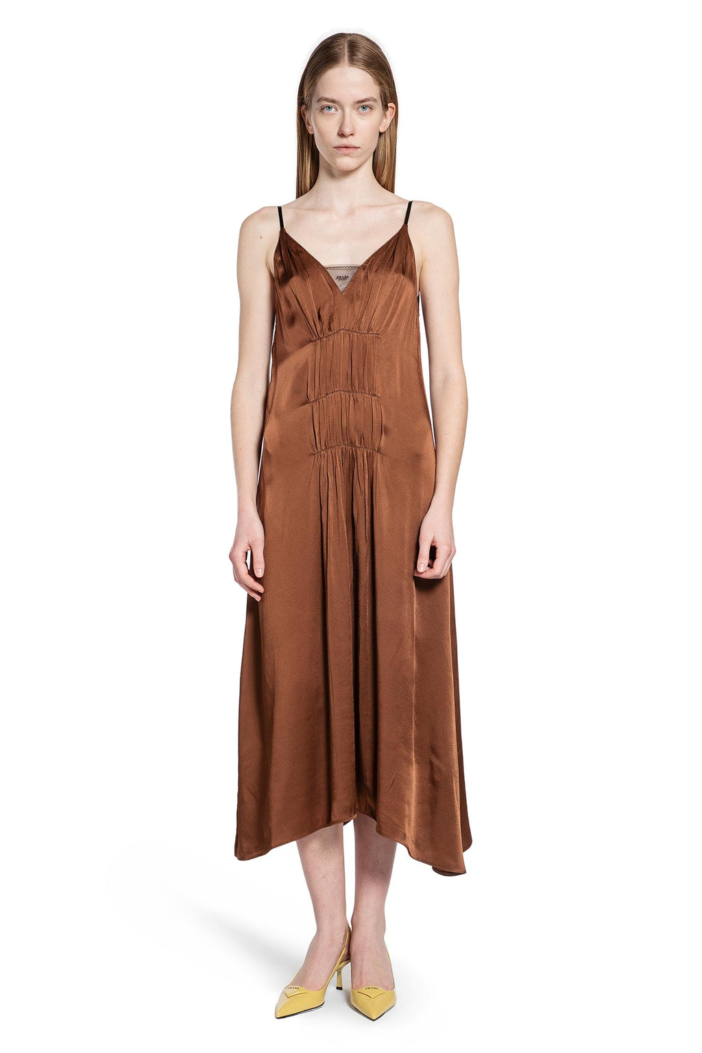 Crepe Satin Dress Prada оригінал – Купити в Україні – боковий вид