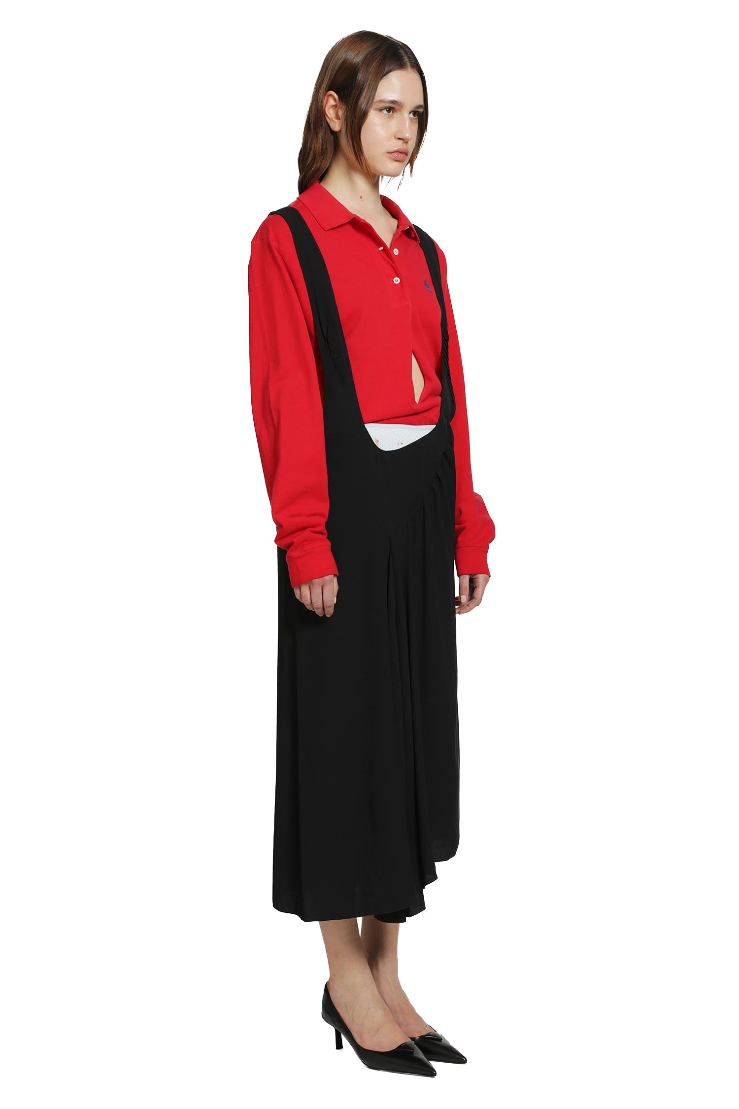 Satin Sablé Dress With Suspenders Prada оригінал – Купити в Україні – детальний вид