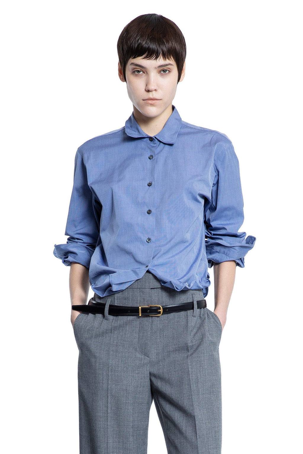 Оригінальна Woman Blue Shirts Prada – боковий вид