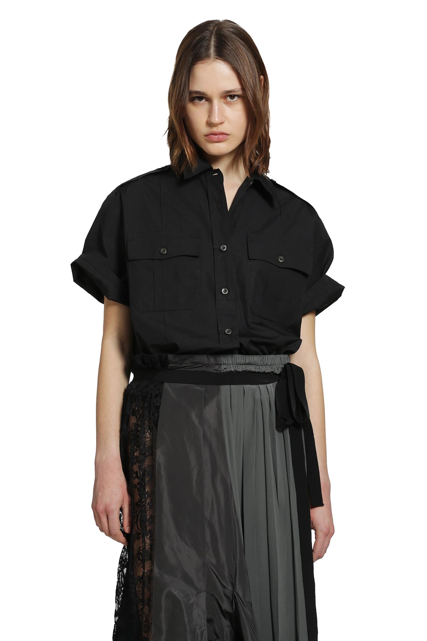 Short Sleeve Poplin Shirt Prada оригінал – Купити в Україні – боковий вид