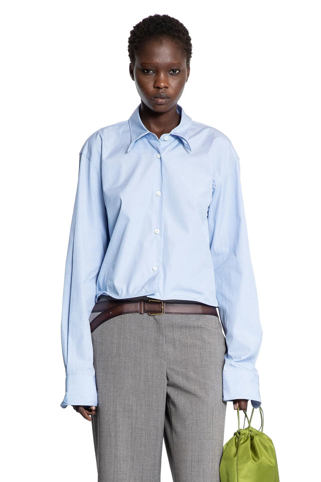 Ruffled Cotton Shirt Prada оригінал – Купити в Україні – боковий вид