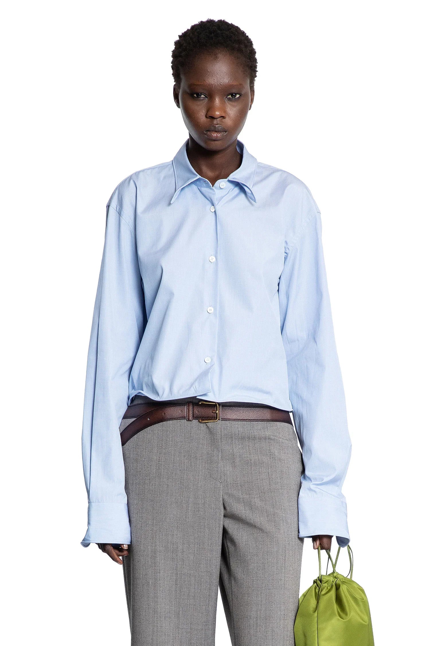 Ruffled Cotton Shirt Prada оригінал – Купити в Україні – боковий вид