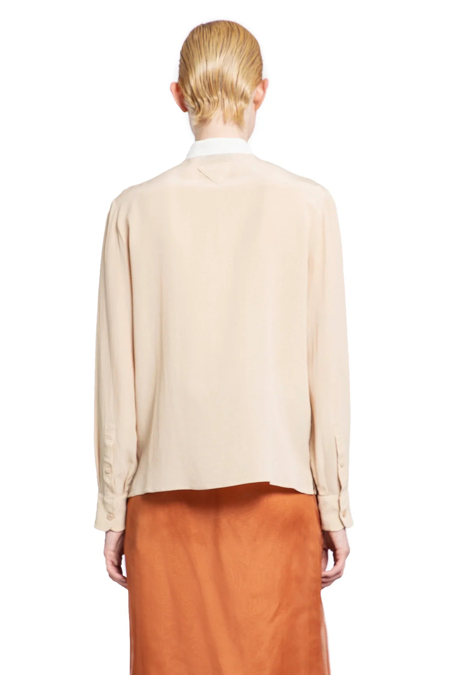 Оригінальна Lavallière Crêpe De Chine Shirt Prada – збільшений вид
