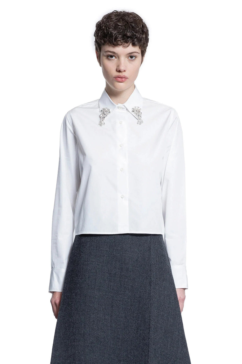 Embroidered Poplin Shirt Prada – Гарантія оригінальності – боковий вид
