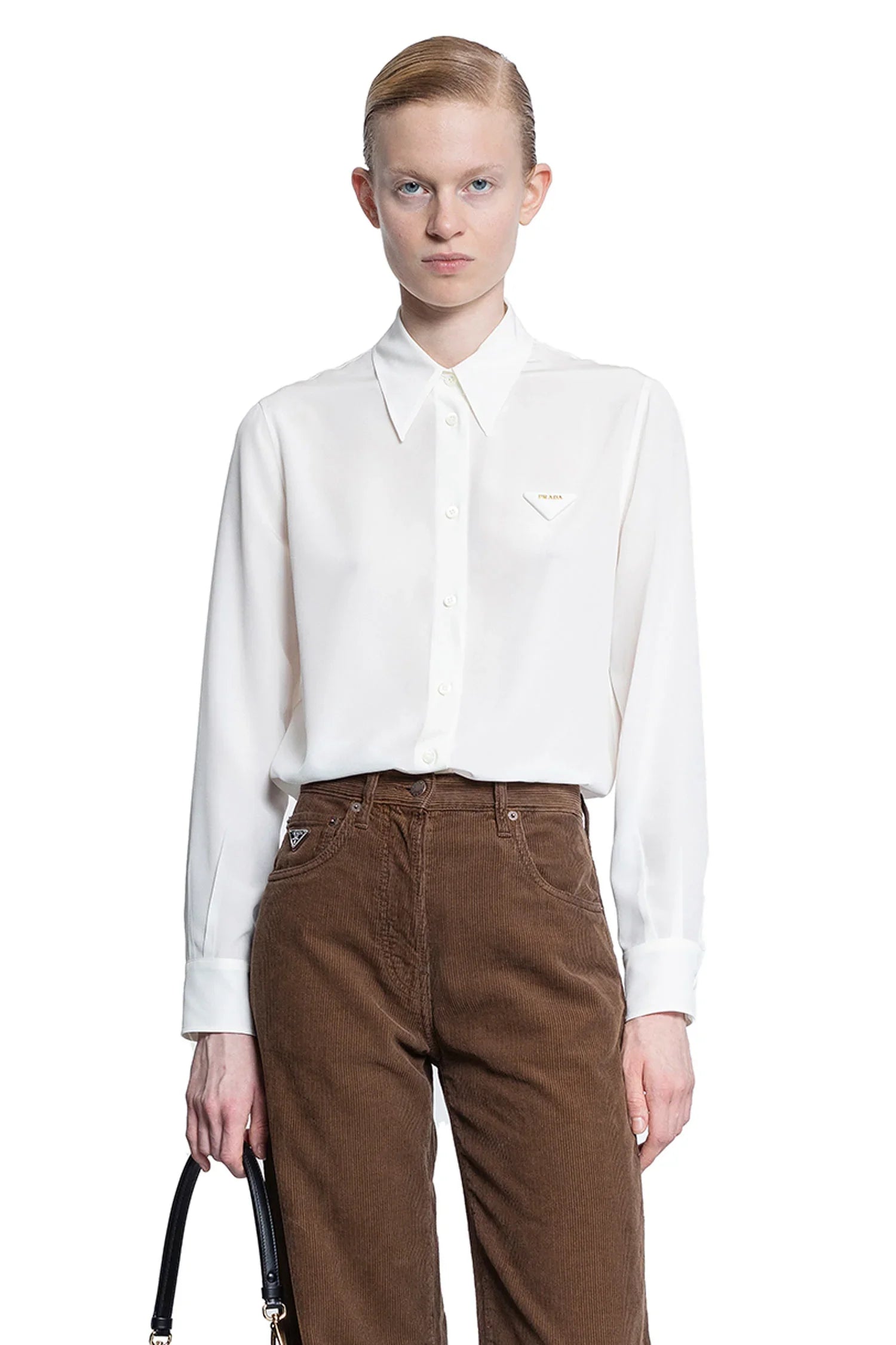 Crêpe De Chine Shirt Prada – Гарантія оригінальності – боковий вид