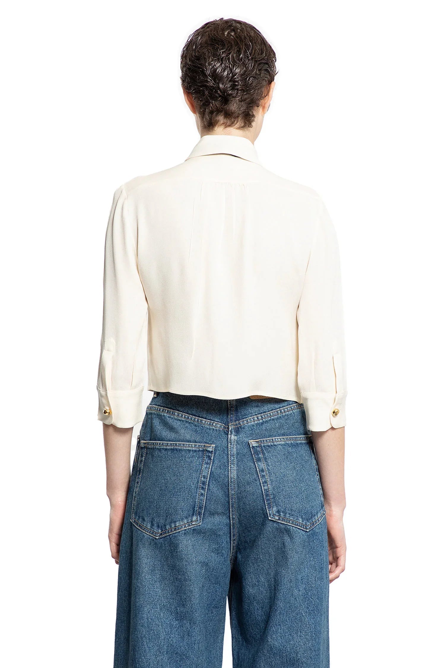 Sablé Cropped Bow Shirt Prada – Гарантія оригінальності – збільшений вид