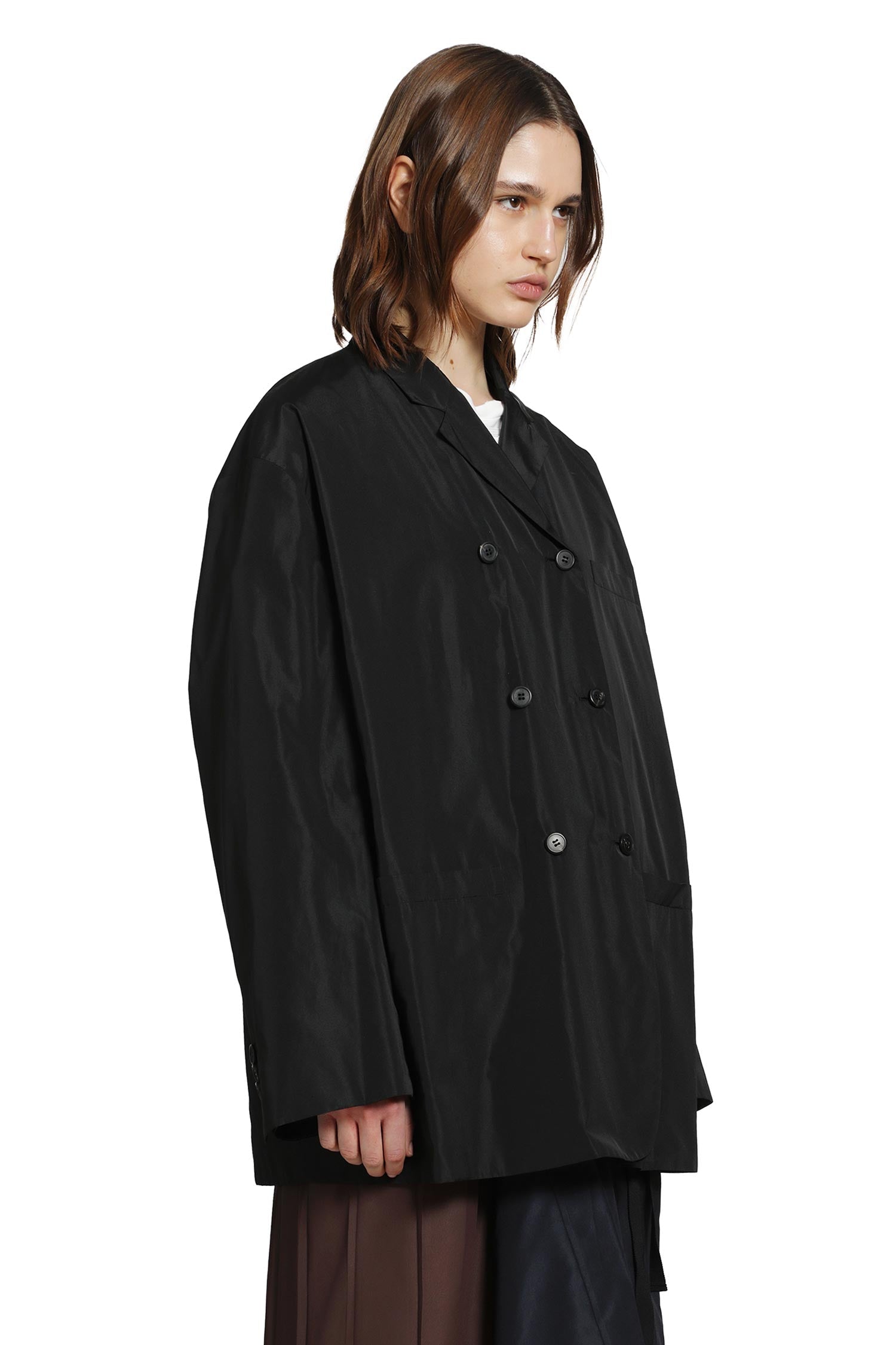 Double-Breasted Technical Taffeta Jacket Prada – Гарантія оригінальності – детальний вид