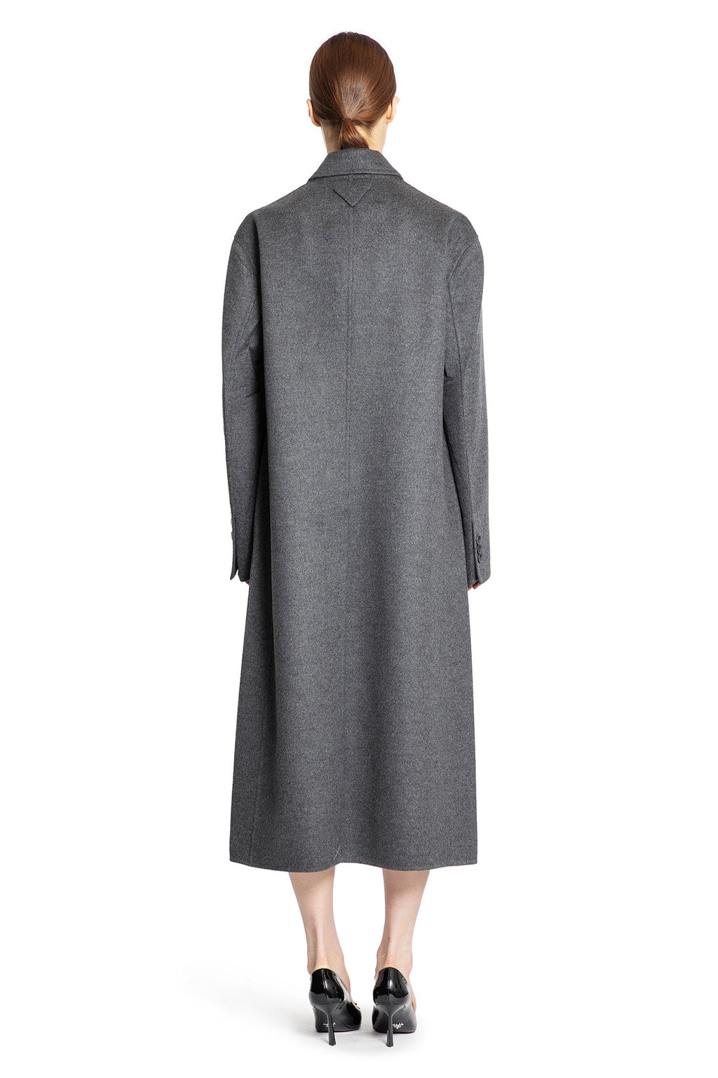 Оригінальна Wool Cashmere Double-Breasted Overcoat Prada – збільшений вид
