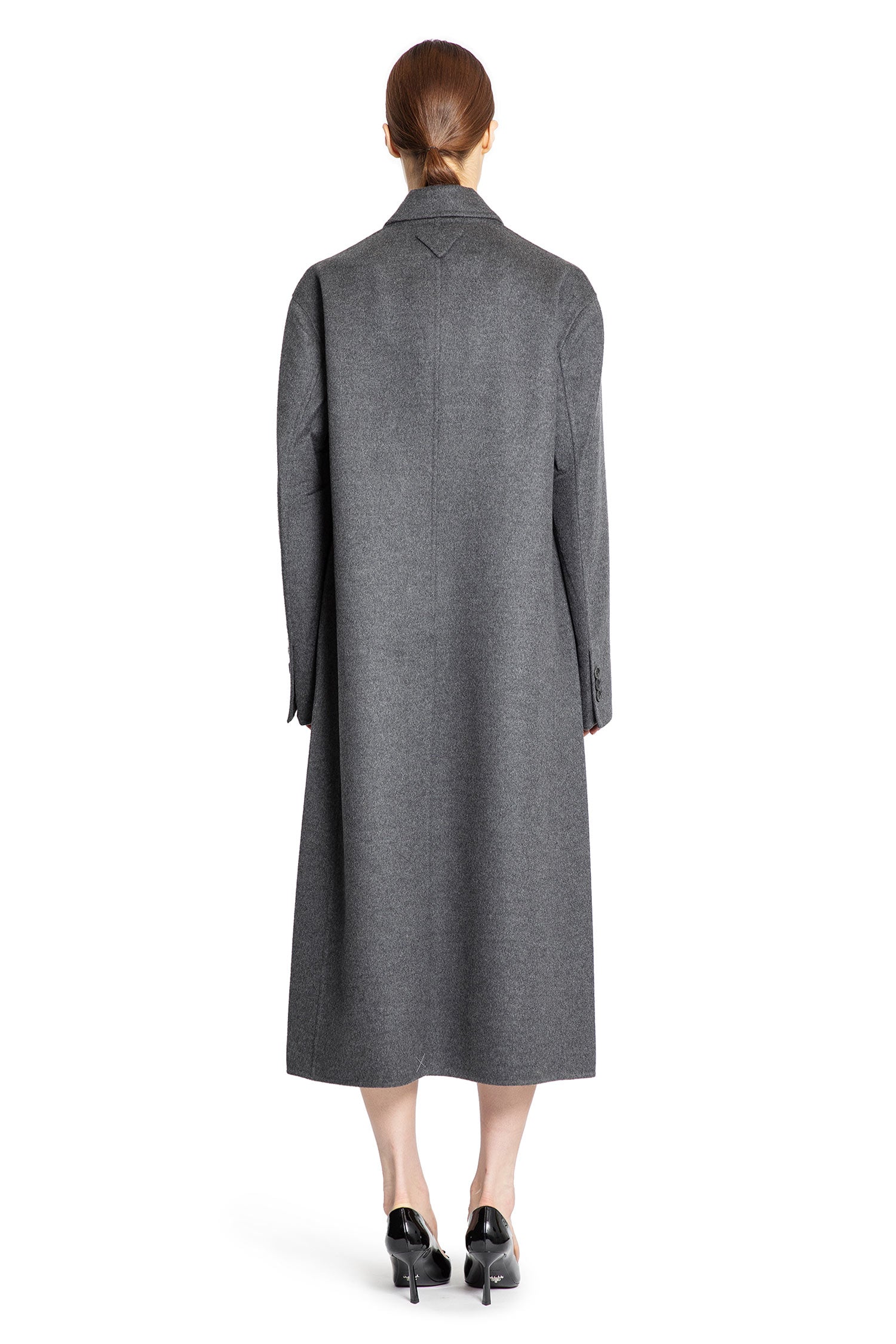 Оригінальна Wool Cashmere Double-Breasted Overcoat Prada – збільшений вид