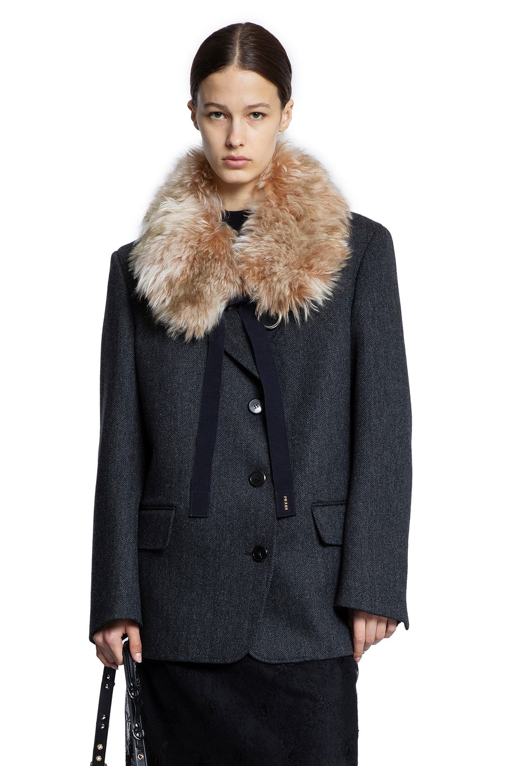Chevron Wool Blazer Prada оригінал – Купити в Україні – боковий вид