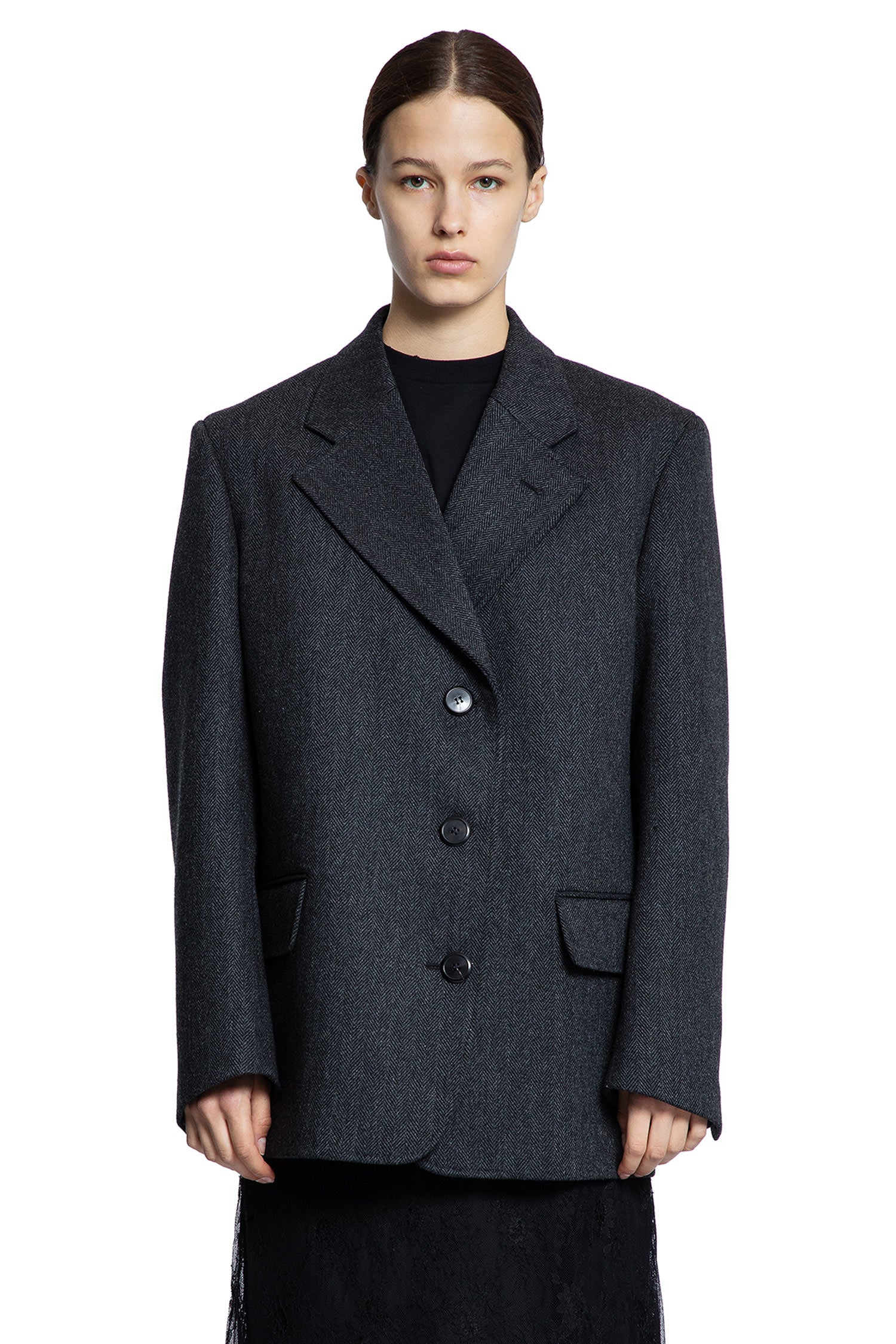 Chevron Wool Blazer Prada оригінал – Купити в Україні – вид ззаду