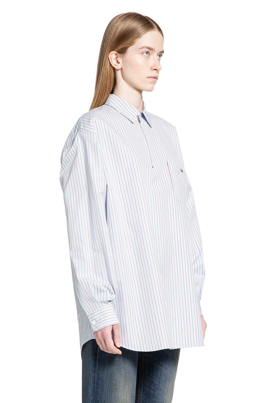 Herringbone Striped Cotton Shirt Prada оригінал – Купити в Україні – вид ззаду