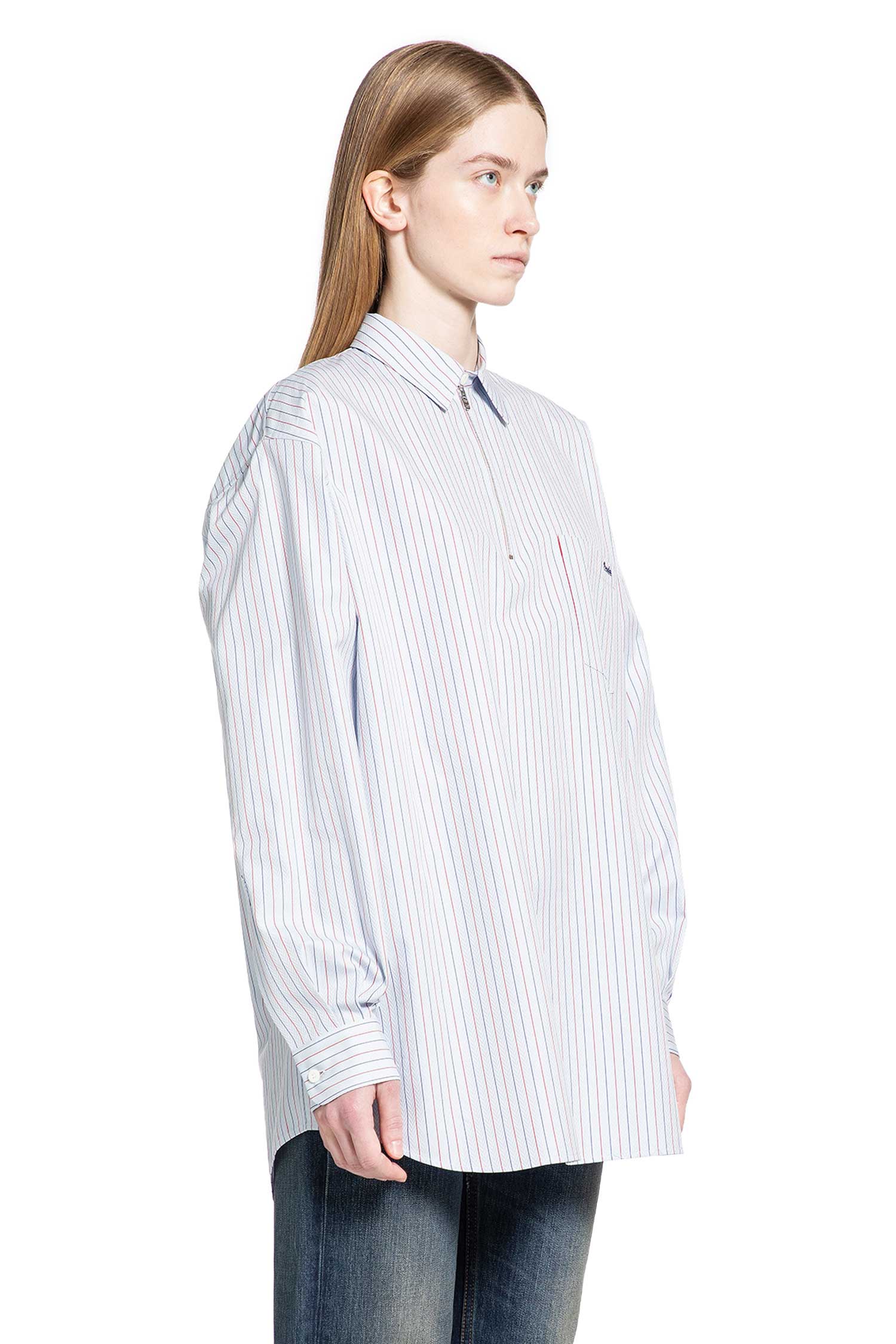 Herringbone Striped Cotton Shirt Prada оригінал – Купити в Україні – вид ззаду