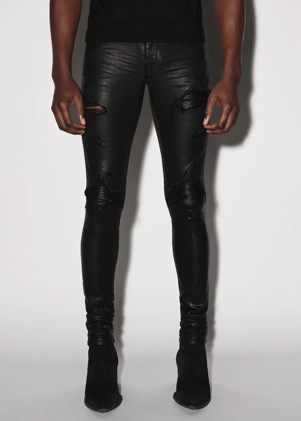 Оригінальна Black Coated Mx1 Jeans Amiri – вид ззаду