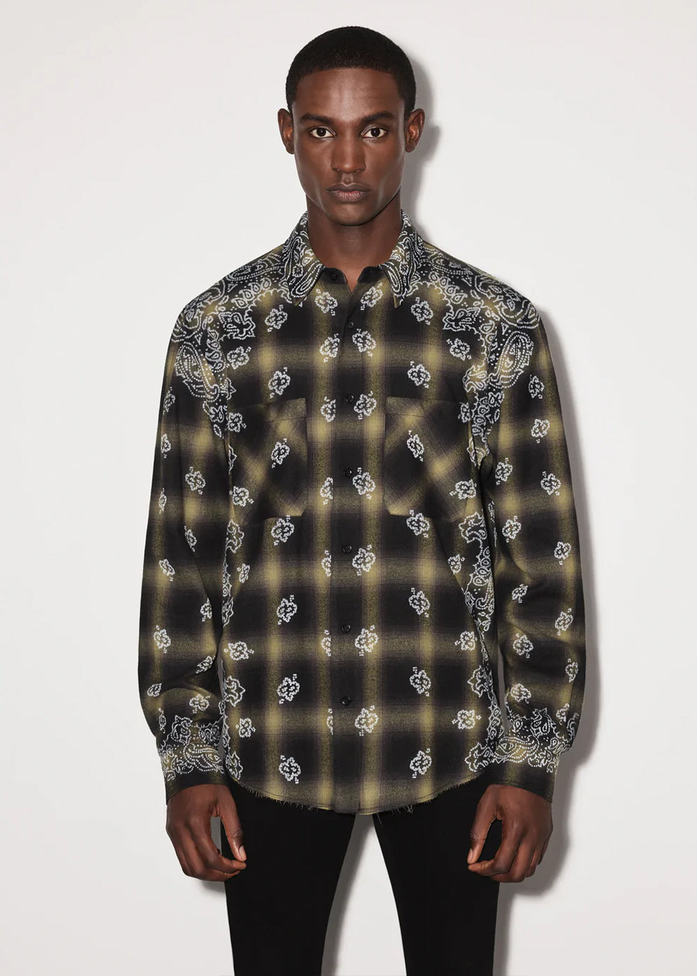 Green Plaid Bleach Bandana Shirt Amiri оригінал – Купити в Україні – вид ззаду